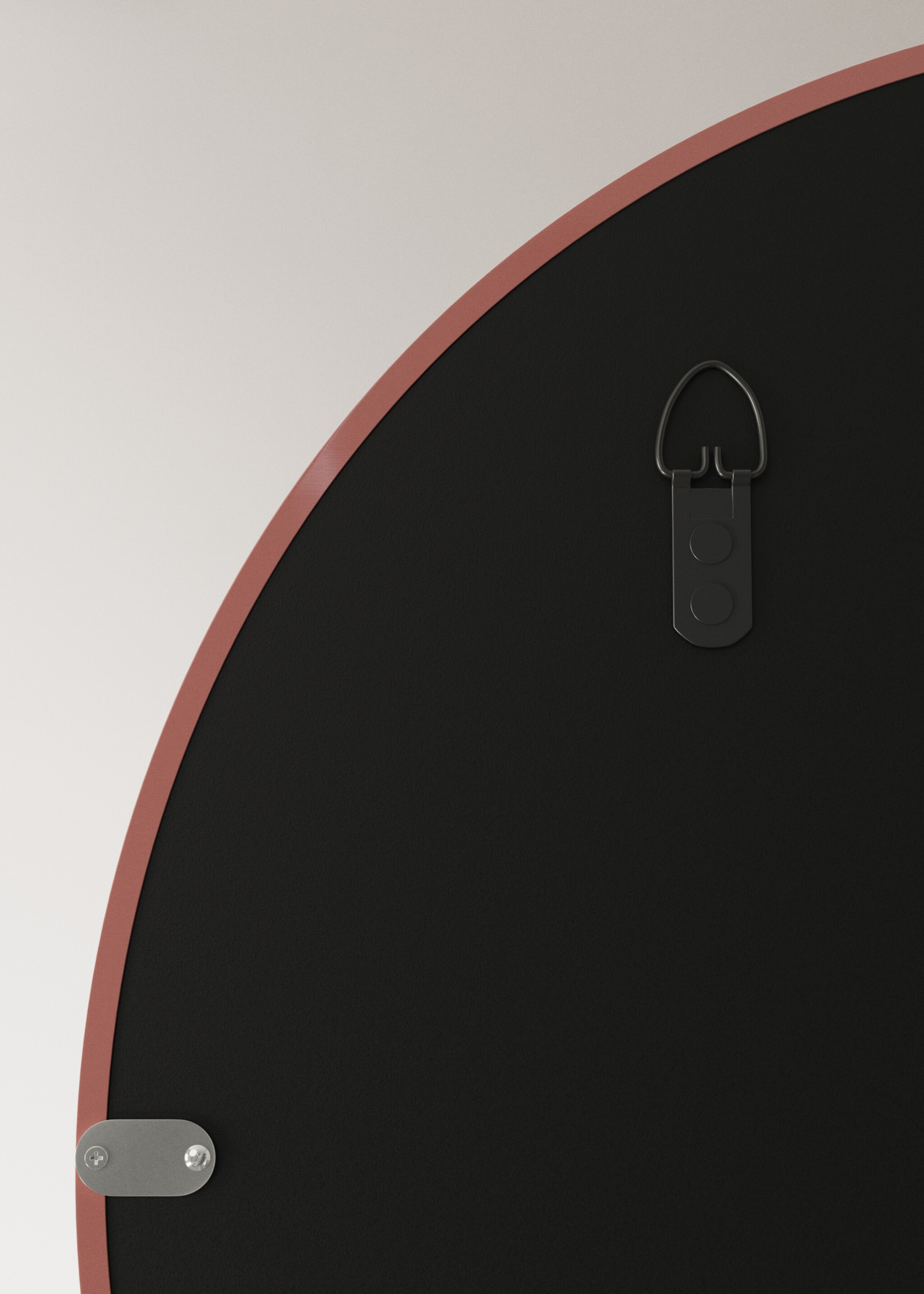 Large round lacquered mirror - Details of the article 3, Pastel Pink. Ref: 27052899-00.