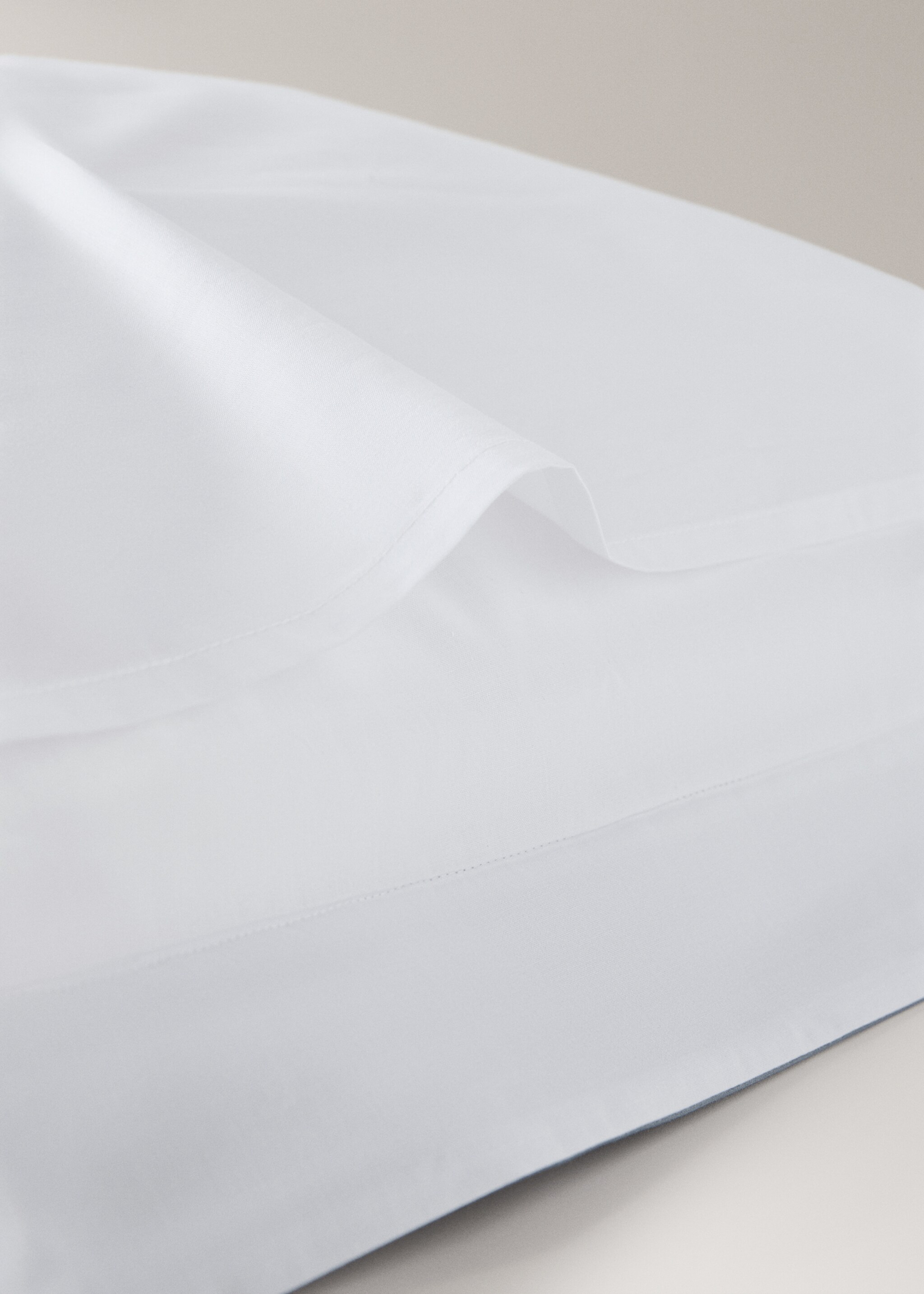 Two pillowcases with wide satin contrast band 60x60 cm - Details of the article 1, Blue. Ref: 27052902-00.