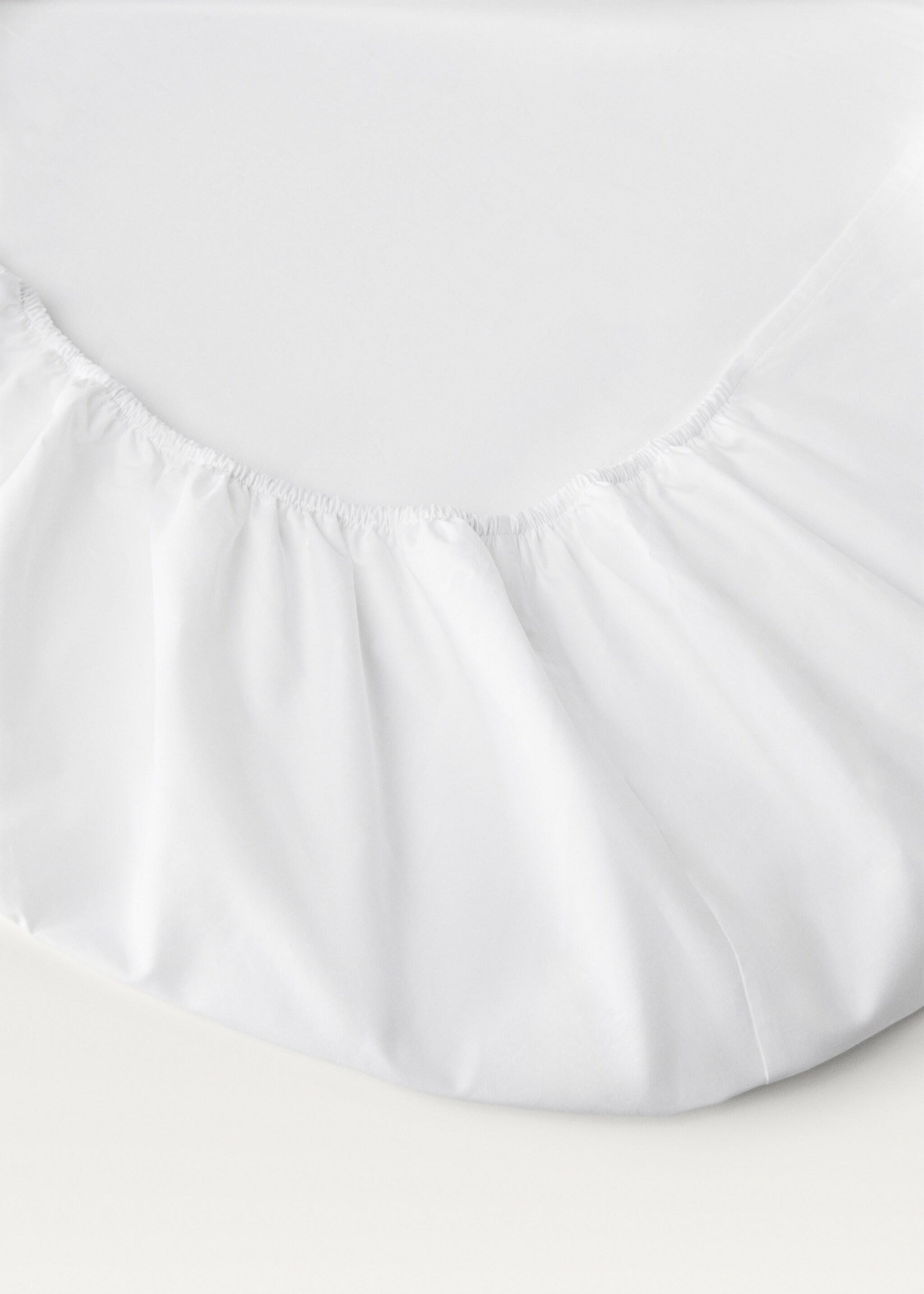 Drap-housse percale de coton lit 180 cm - Détail de l'article 1, Blanc. Ref: 27052912-00.