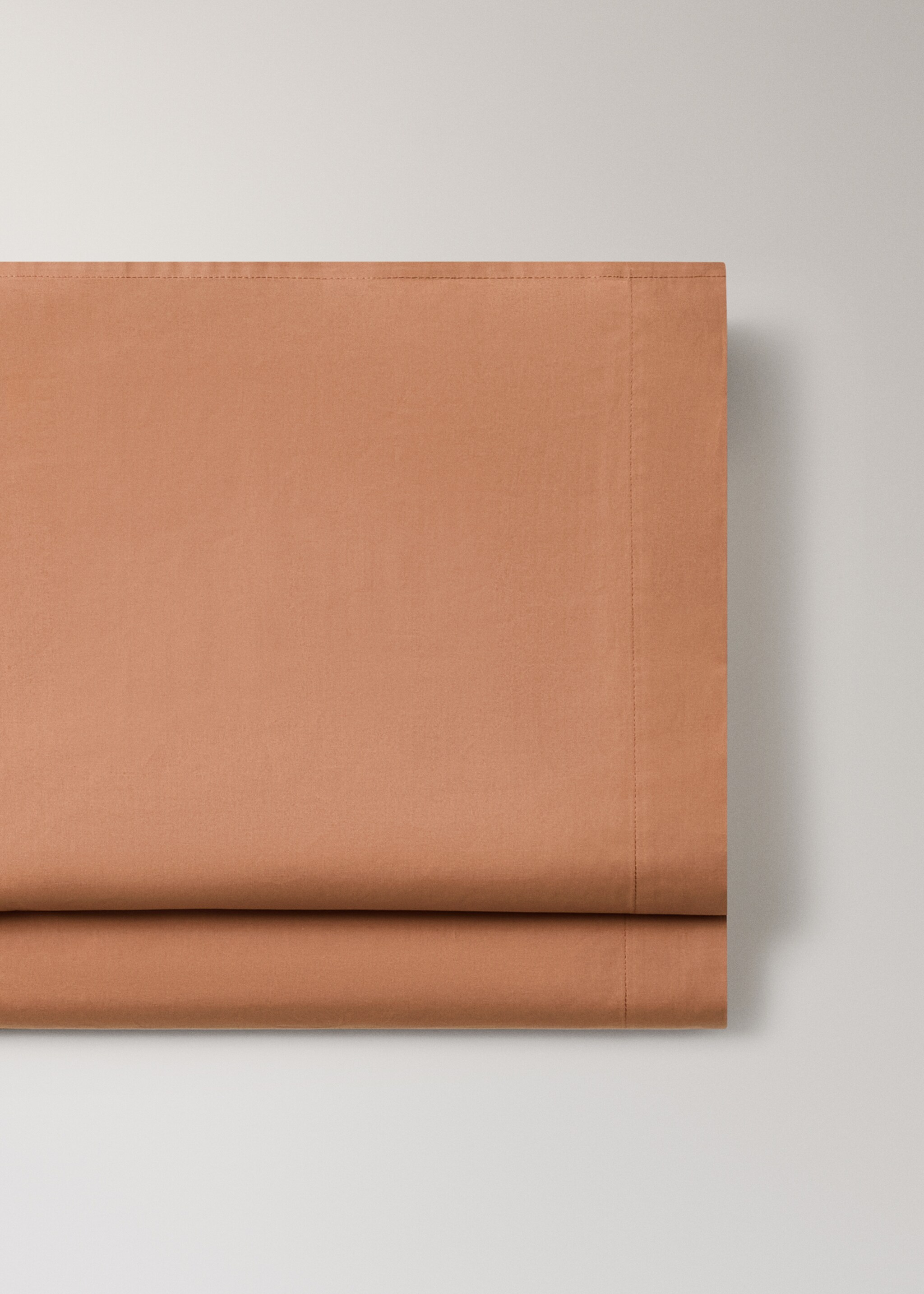 Llençol de sobre cotó percala 200 fils llit 150/160 cm - Detall de l'article 2, Taronja torrat. Ref: 27052917-00.