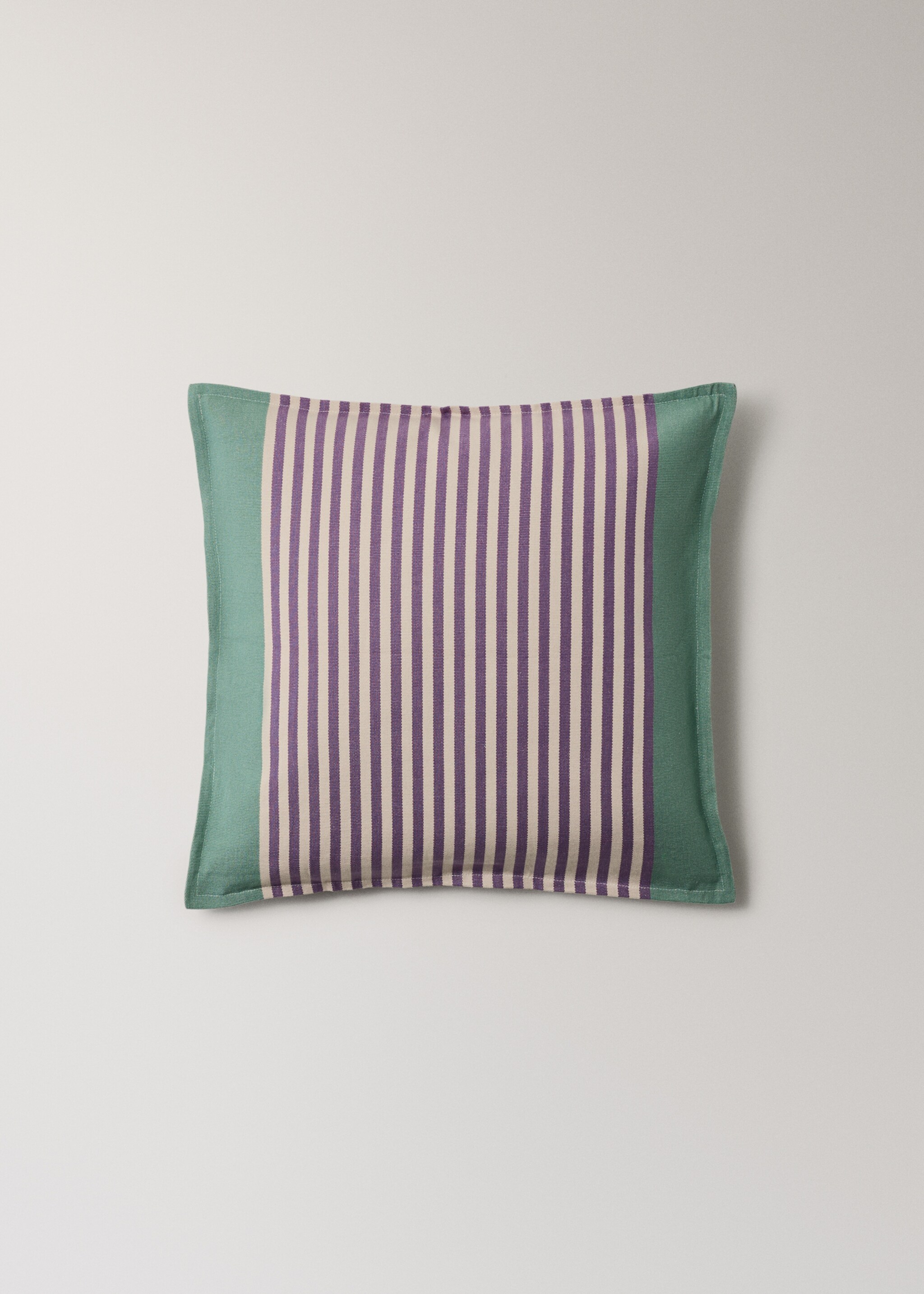 Striped cotton cushion cover 50 x 50 cm - Article without model, Blackberry. Ref: 27052922-00.