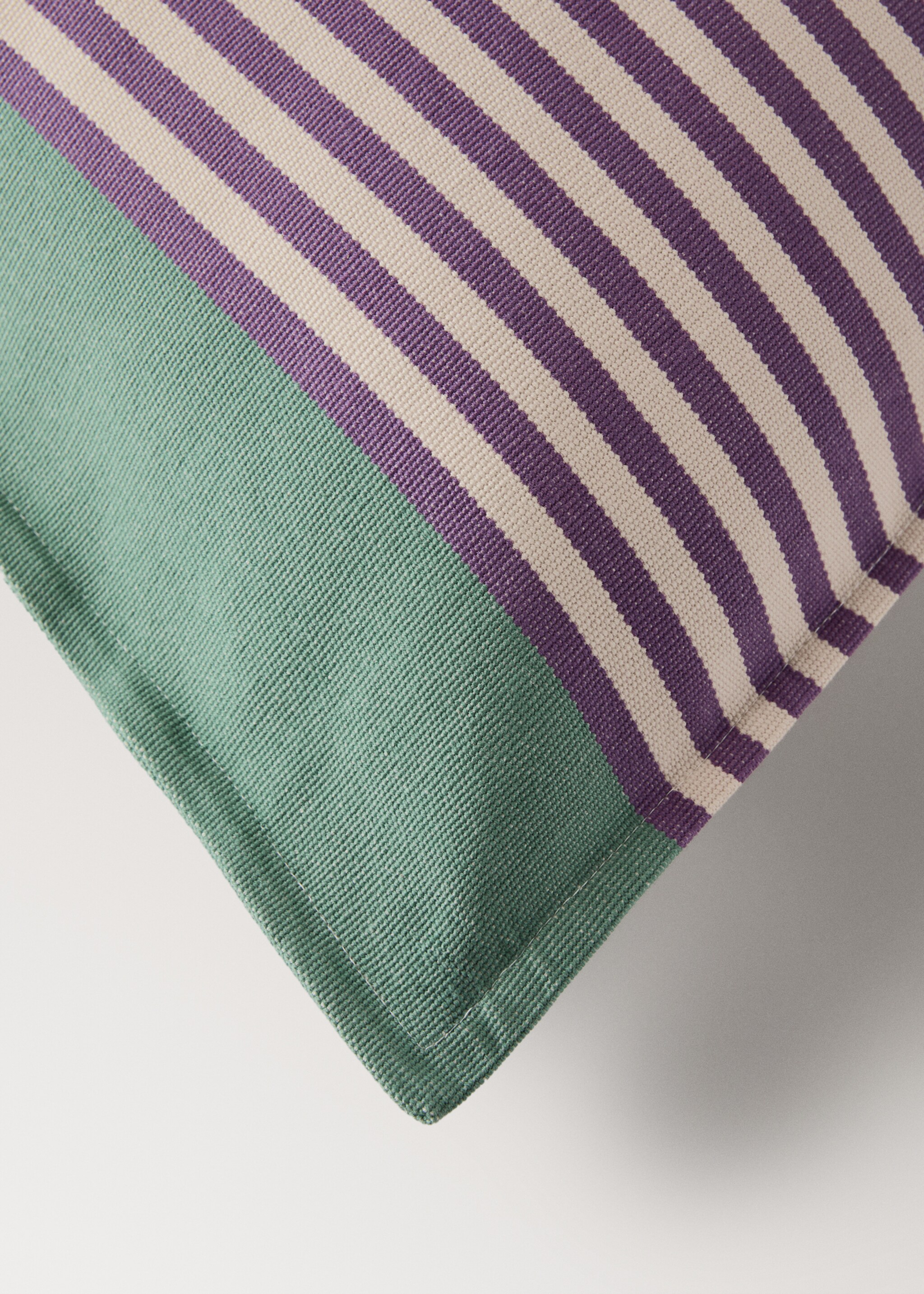 Striped cotton cushion cover 50 x 50 cm - Details of the article 1, Blackberry. Ref: 27052922-00.
