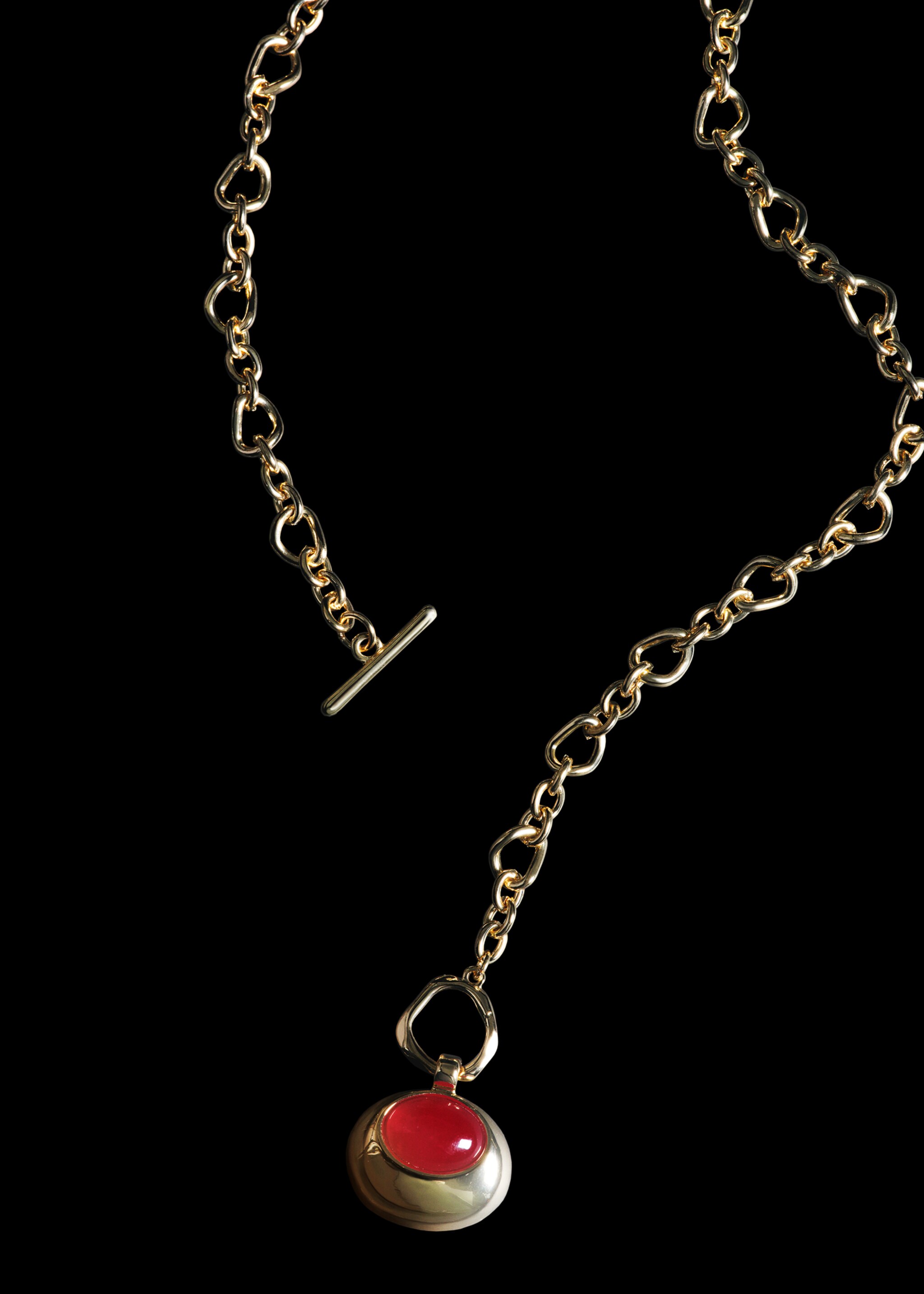 Link circle necklace - Details of the article 6, Gold. Ref: 27052930-00.