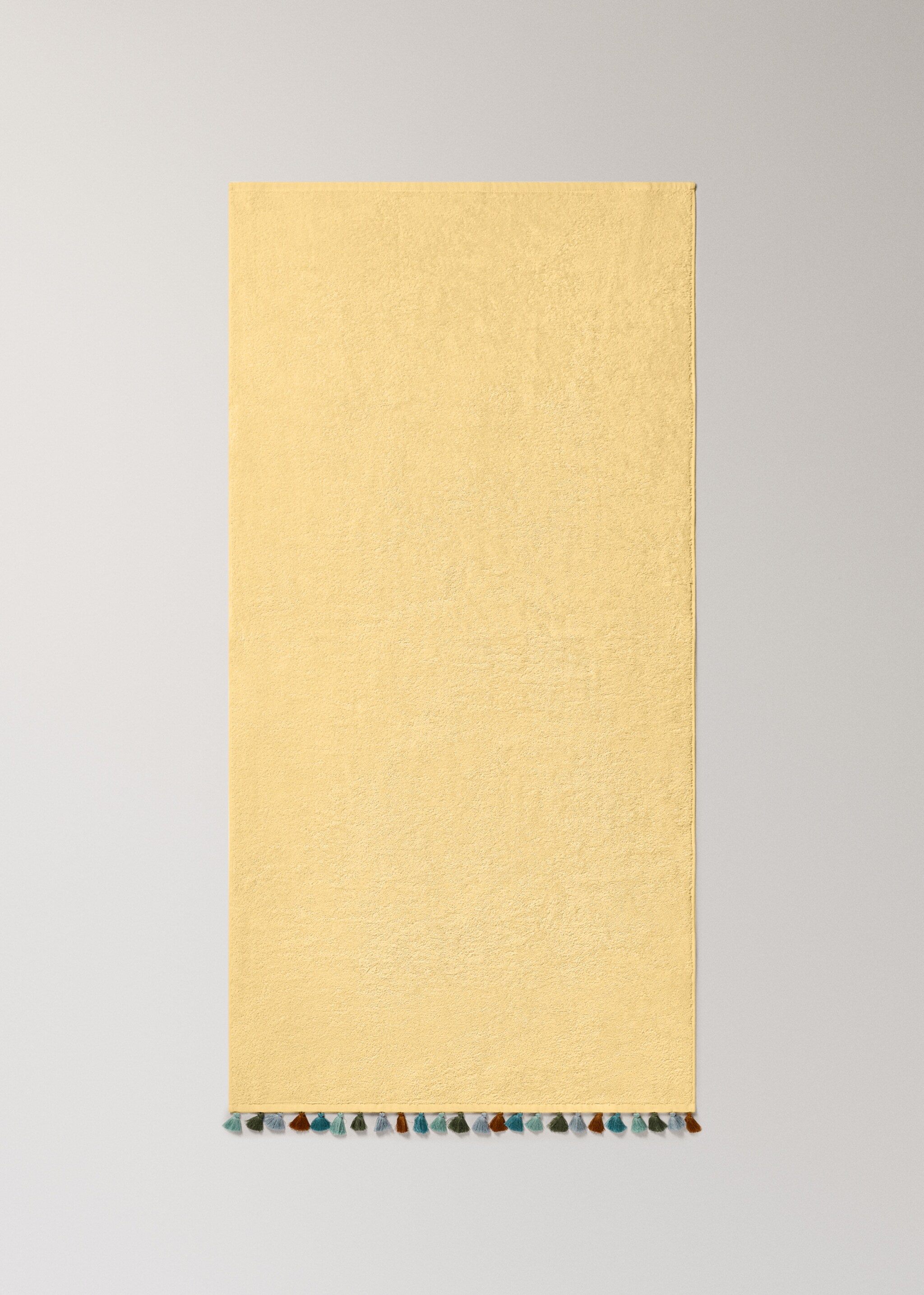 Kinder-Baumwoll-Duschtuch mit bunten Pompons - Detail des Artikels 3, Limette. Ref: 27052931-00.