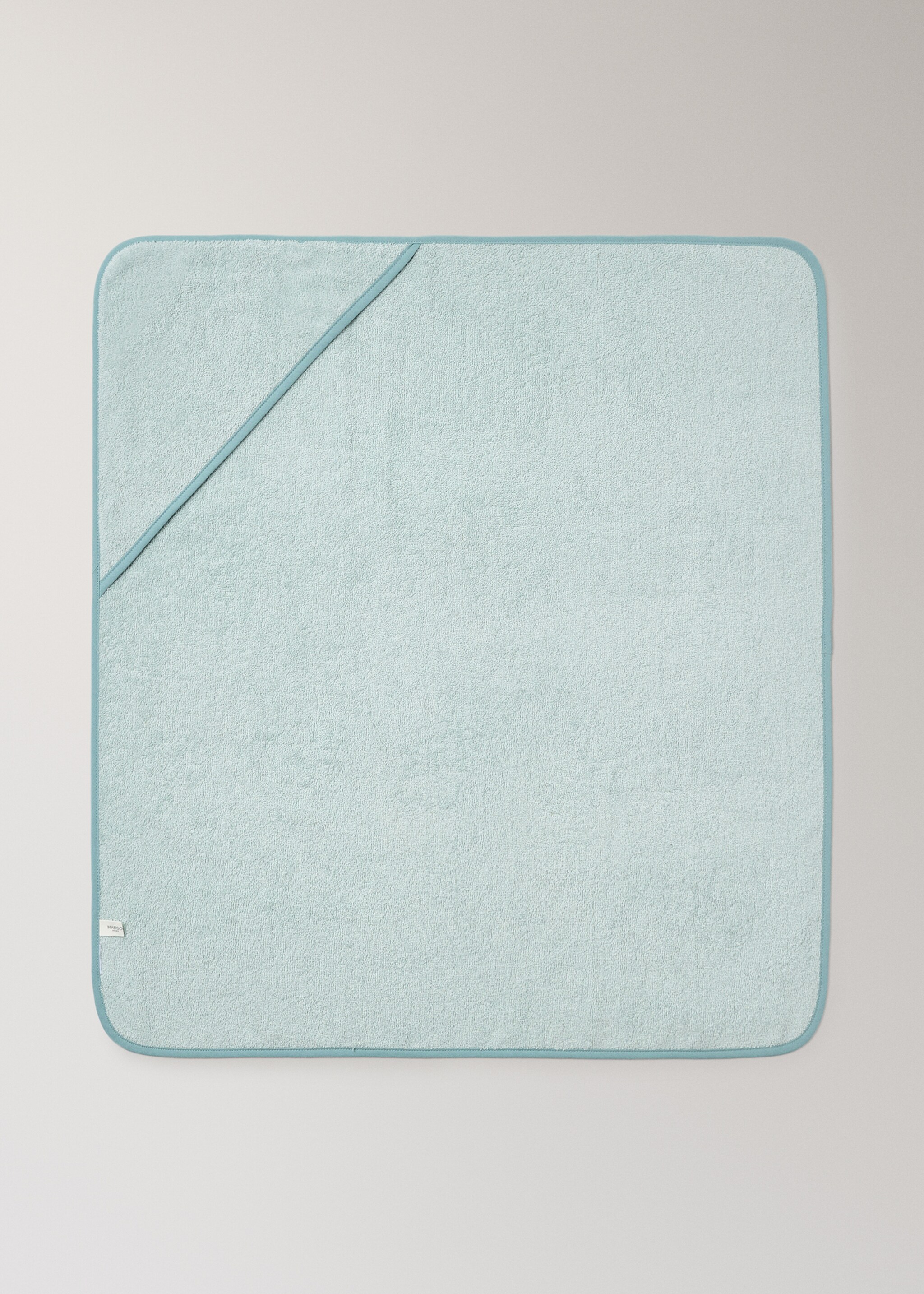 Children's bath cape with contrasting trim - Article without model, Mint Green. Ref: 27052934-00.