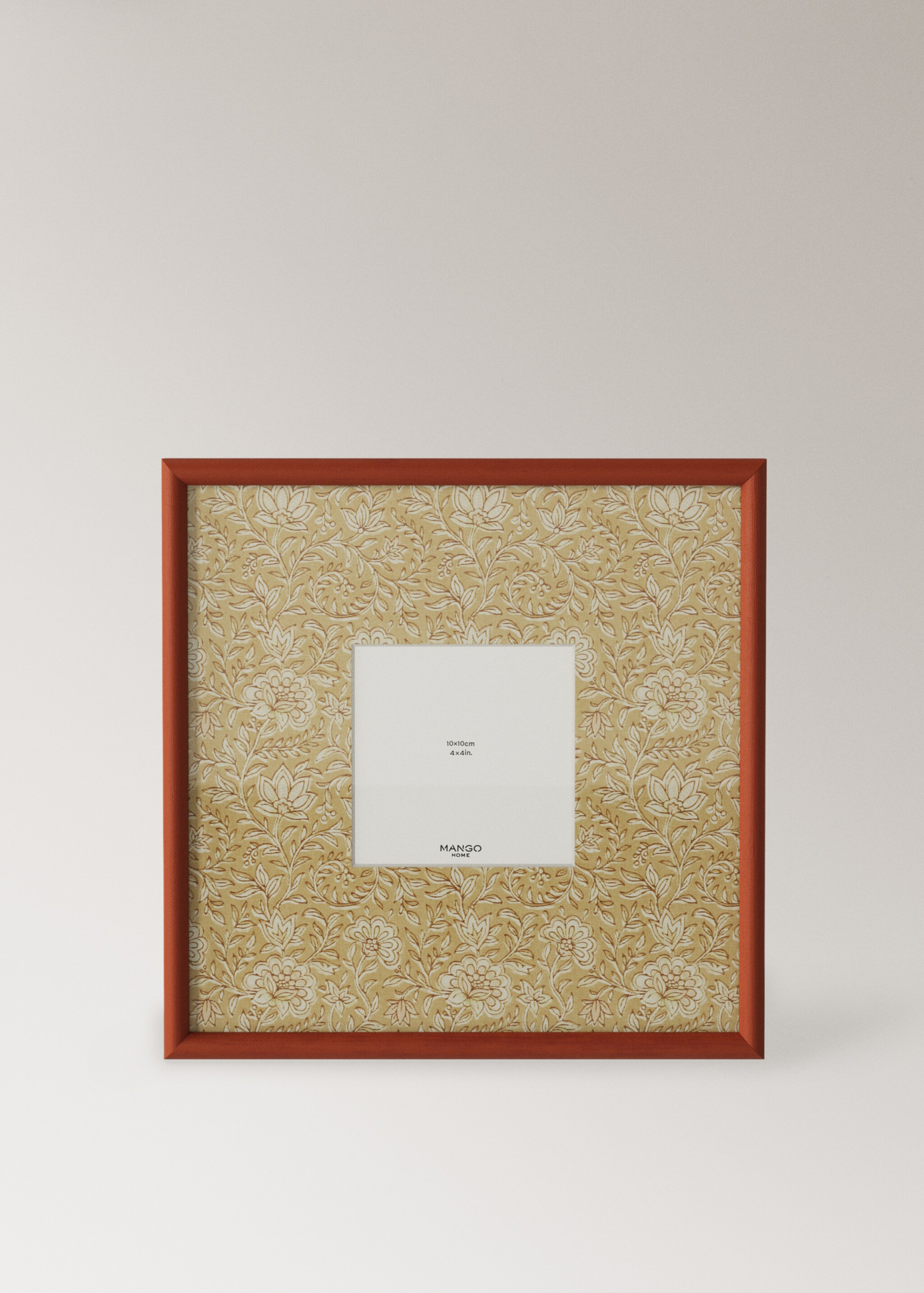 Large floral print contrast photo frame - Article without model, Orange. Ref: 27052936-00.