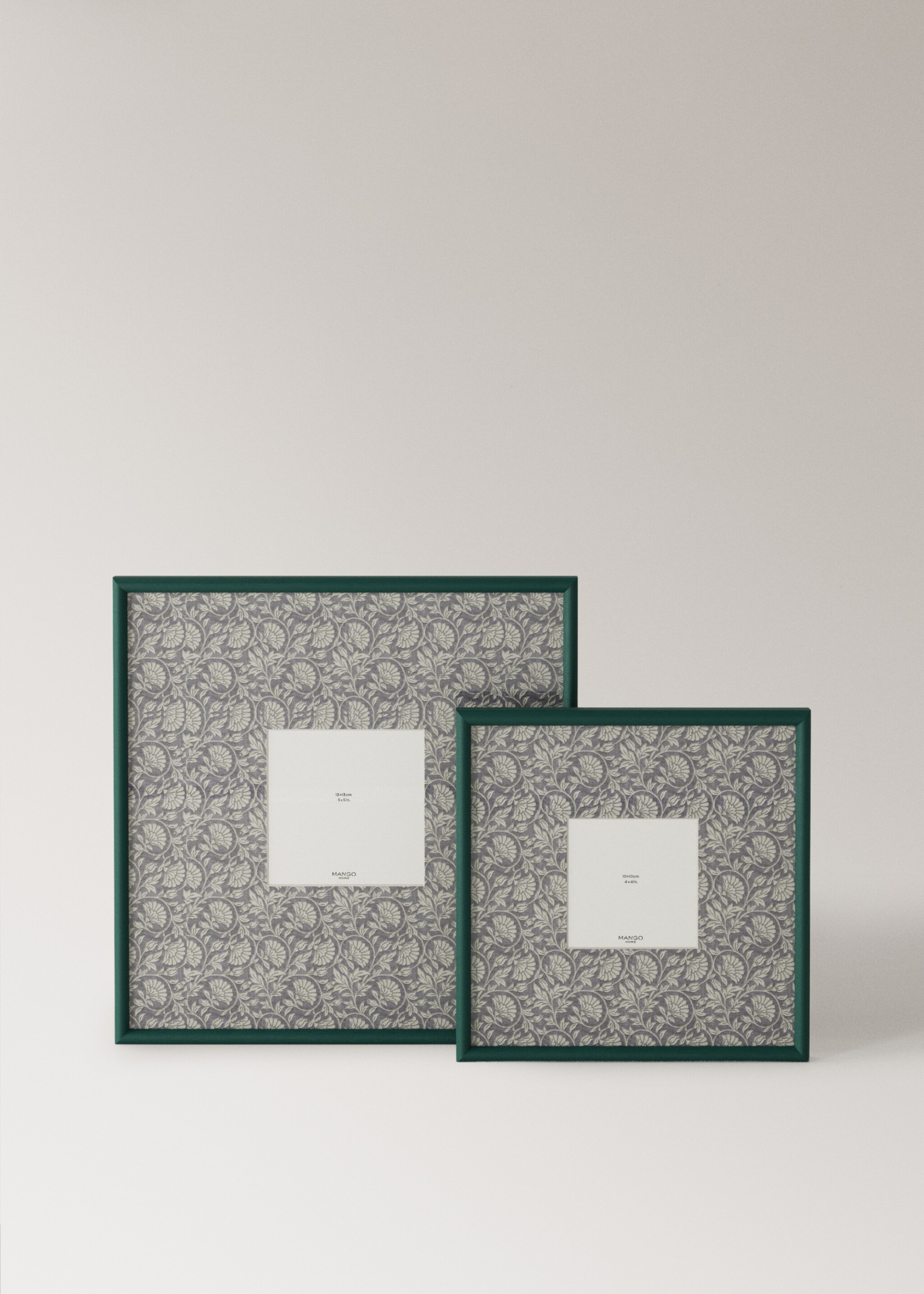 Large floral print contrast photo frame - Details of the article 3, Billiard Green. Ref: 27052936-00.