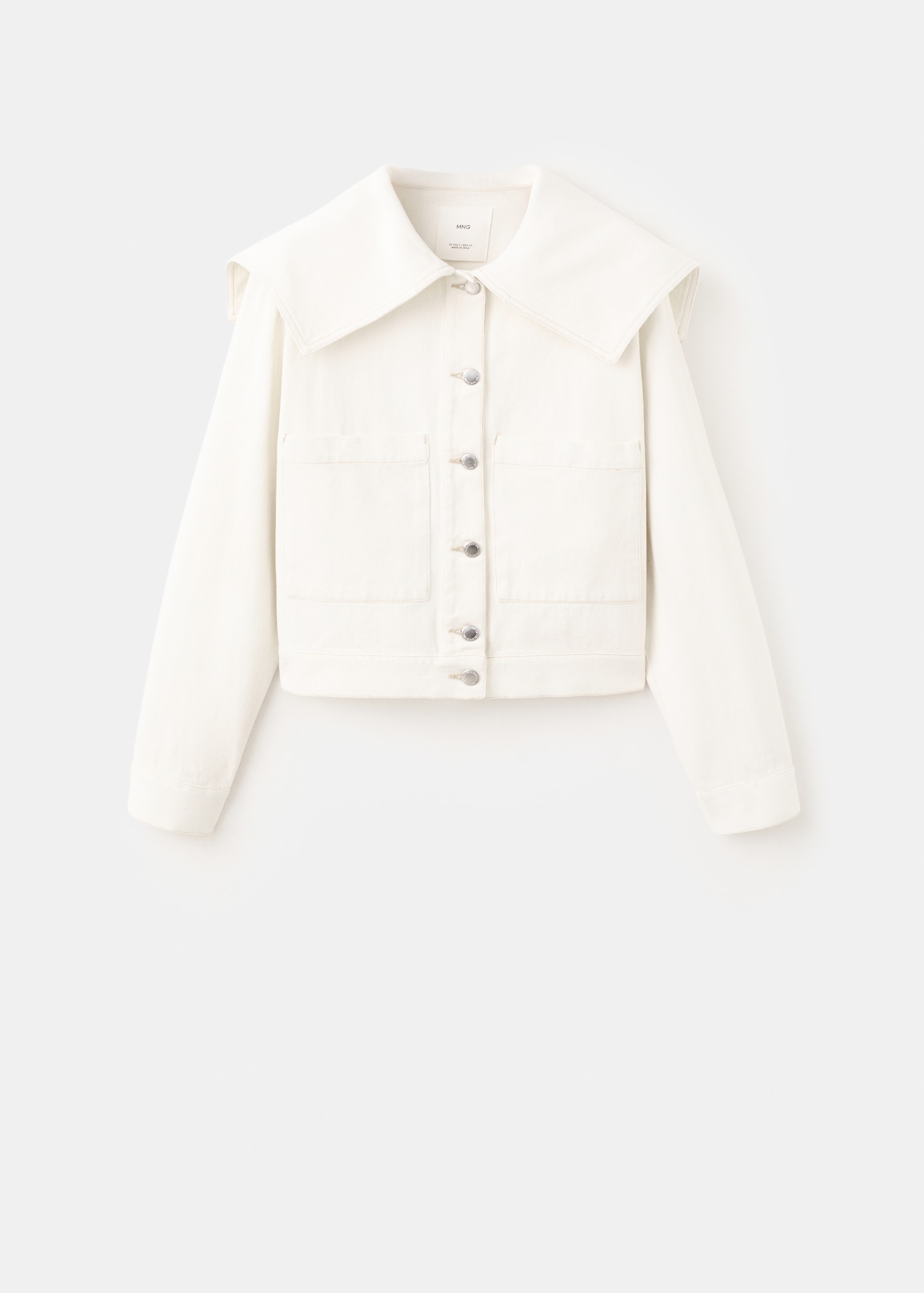 جاكيت جينز بياقة عريضة - منتج دون نموذج