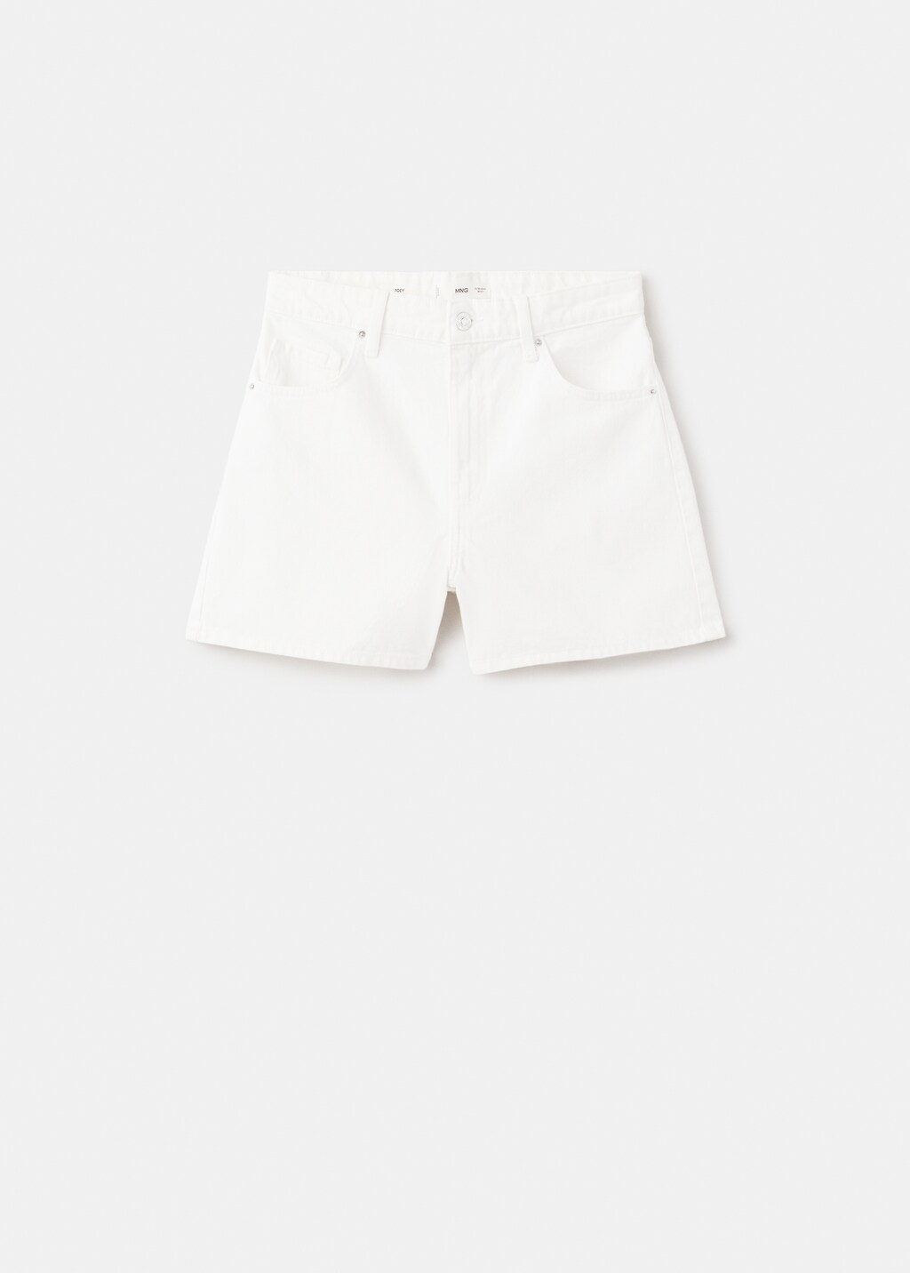 High-waisted straight-fit denim shorts - image 2