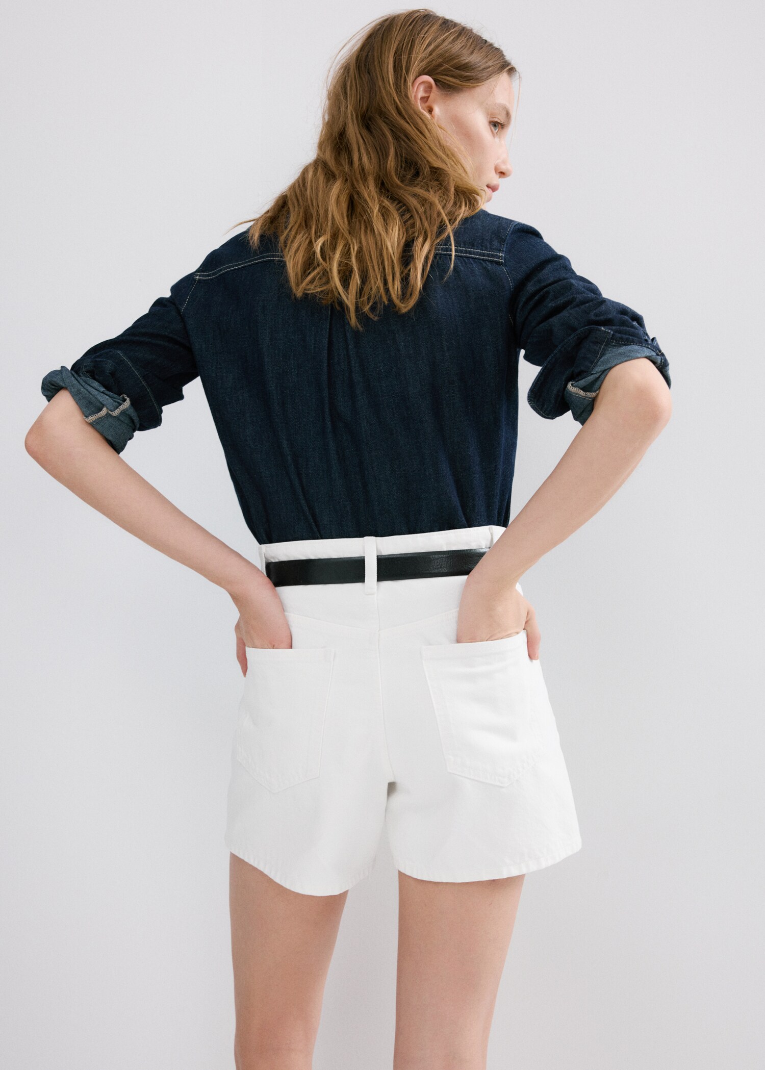 Short en jean droit taille haute - Verso de l’article