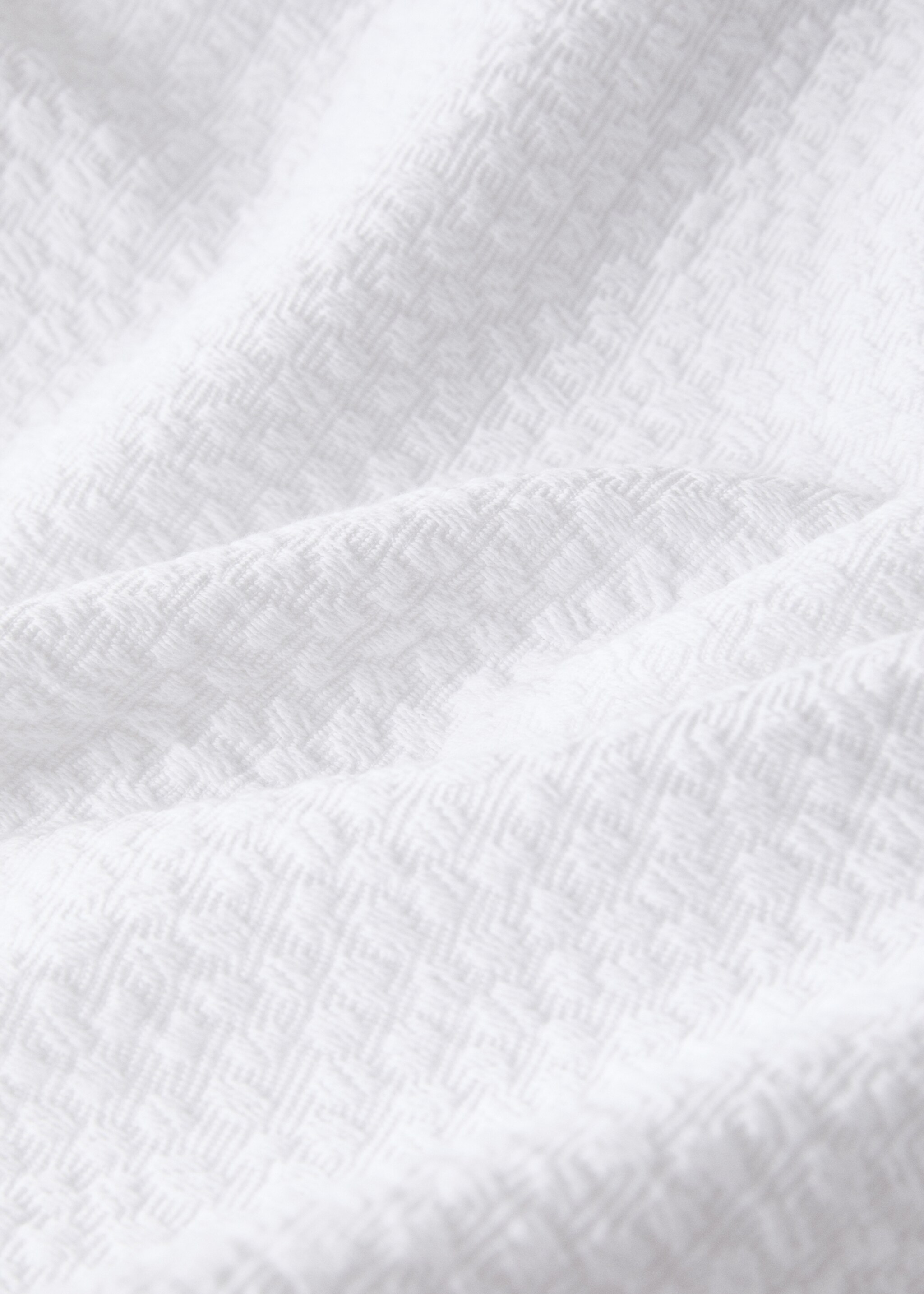 Jacquard cotton bedspread with texture for 150/160 cm bed - Details of the article 2, White. Ref: 27053291-00.