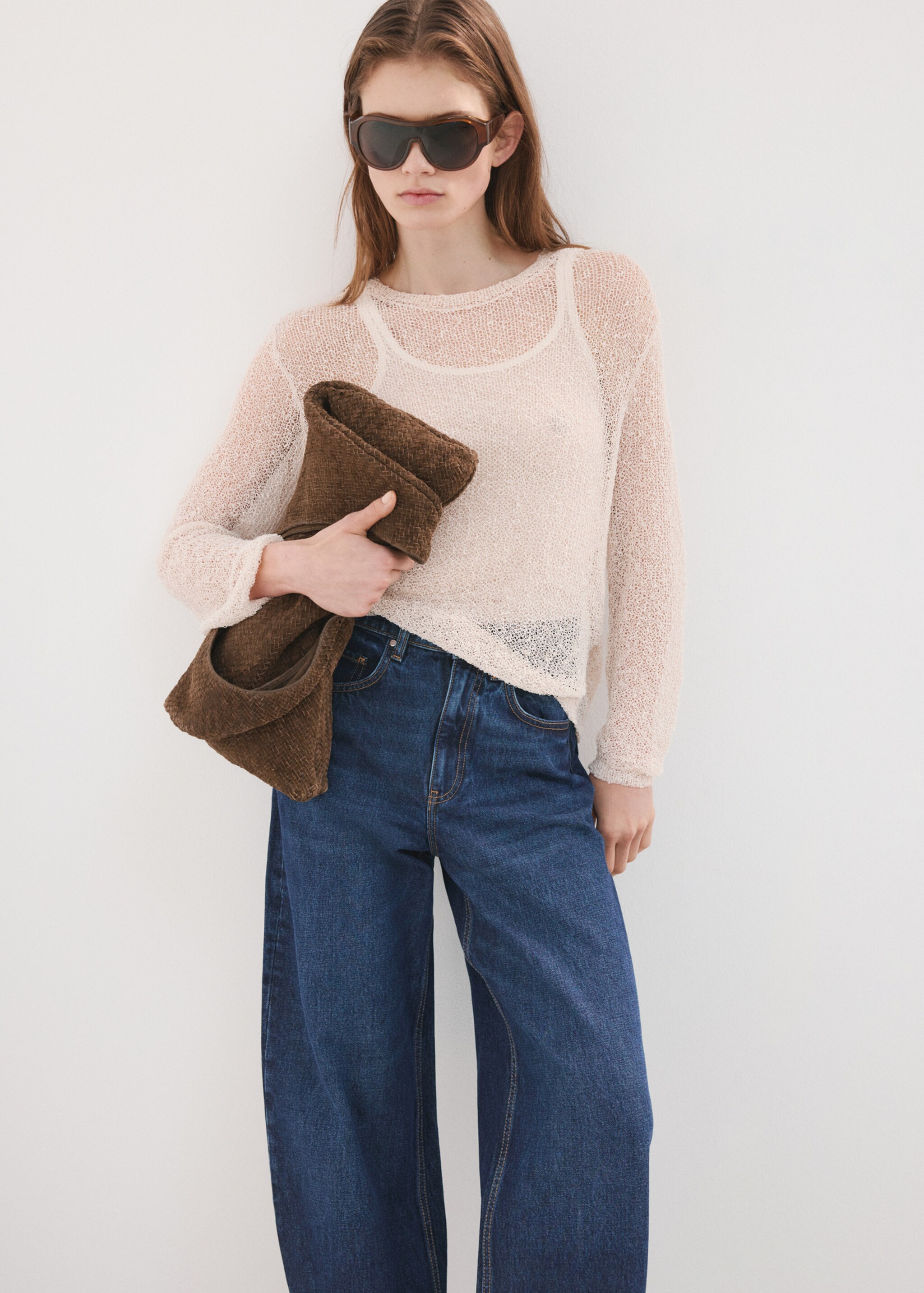 Jeans balloon bajo vuelto - Detalle del artículo 2, Azul oscuro. Ref: 27053294-00.