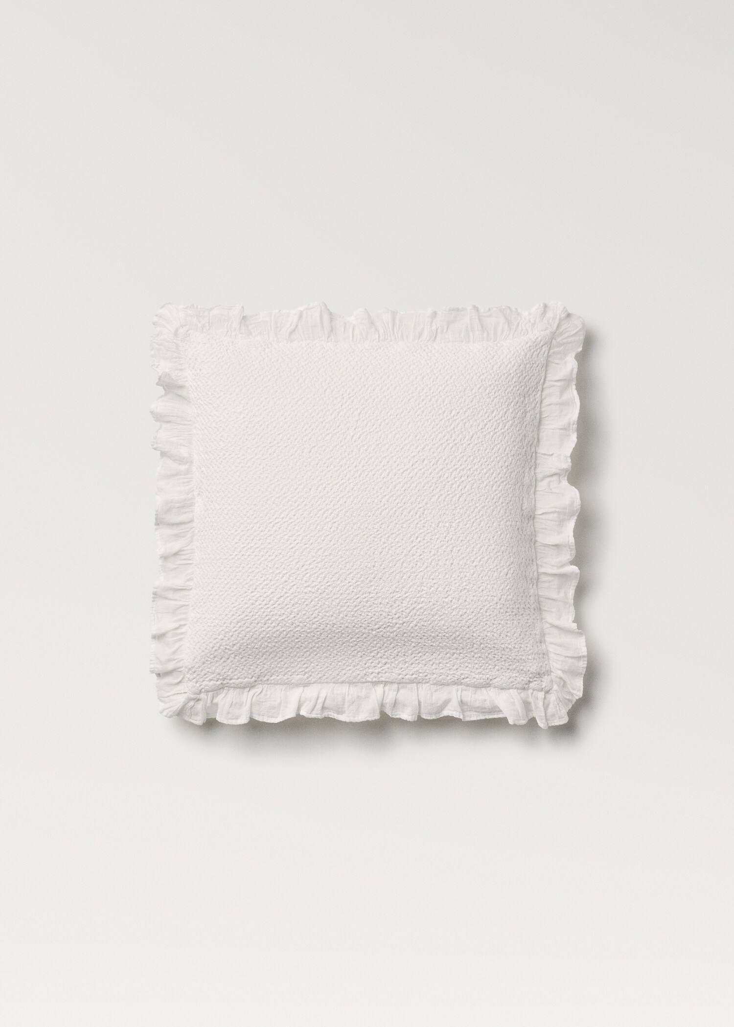 Бавовняна декоративна наволочка на подушку з оборкою 50x50 см - Товар без моделі