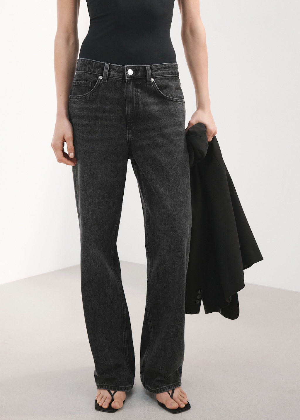 Mango Straight low-waist jeans