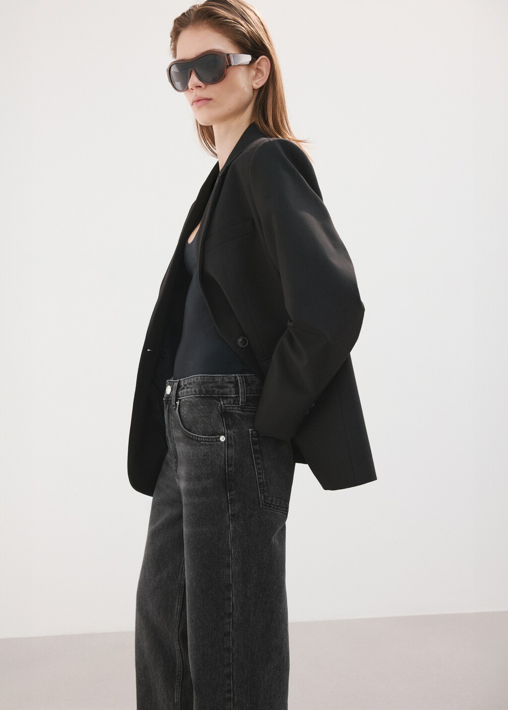 Mango Straight low-waist jeans
