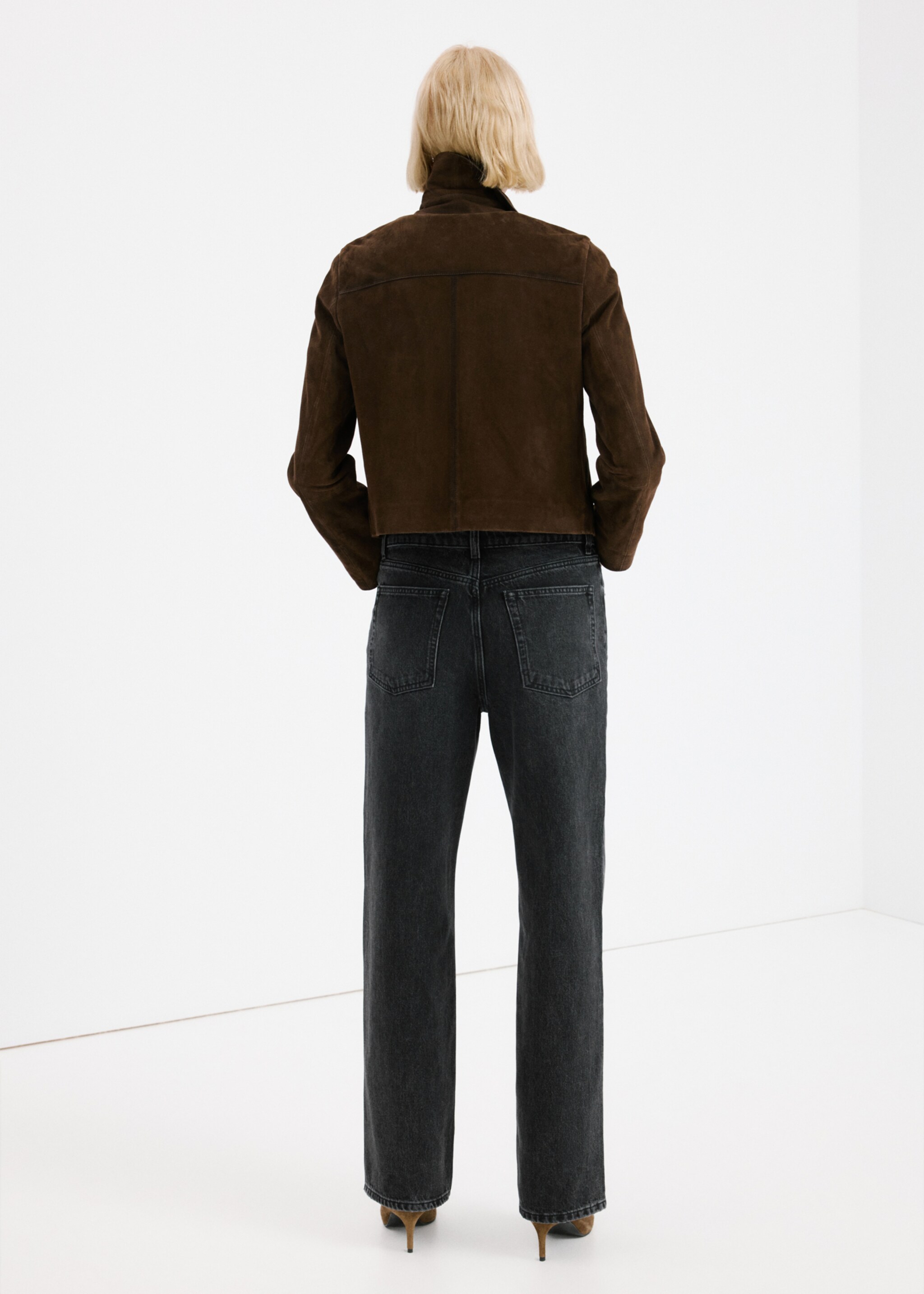 Straight low-waist jeans - Reverse of the article, Black denim. Ref: 27053297-00.