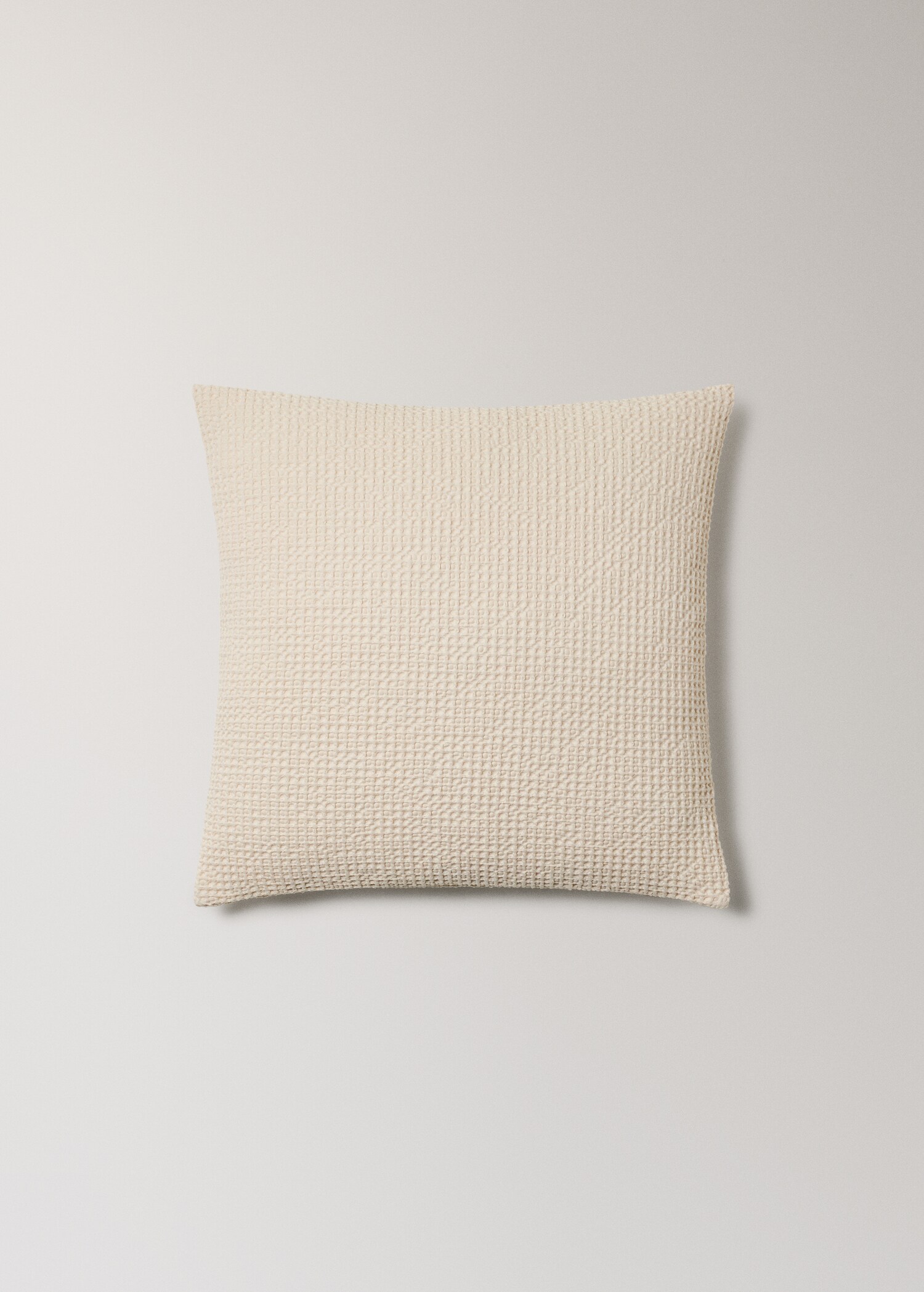 Kuddfodral i styckfärgad våfflad bomull 50 x 50 cm - Artikel utan modell