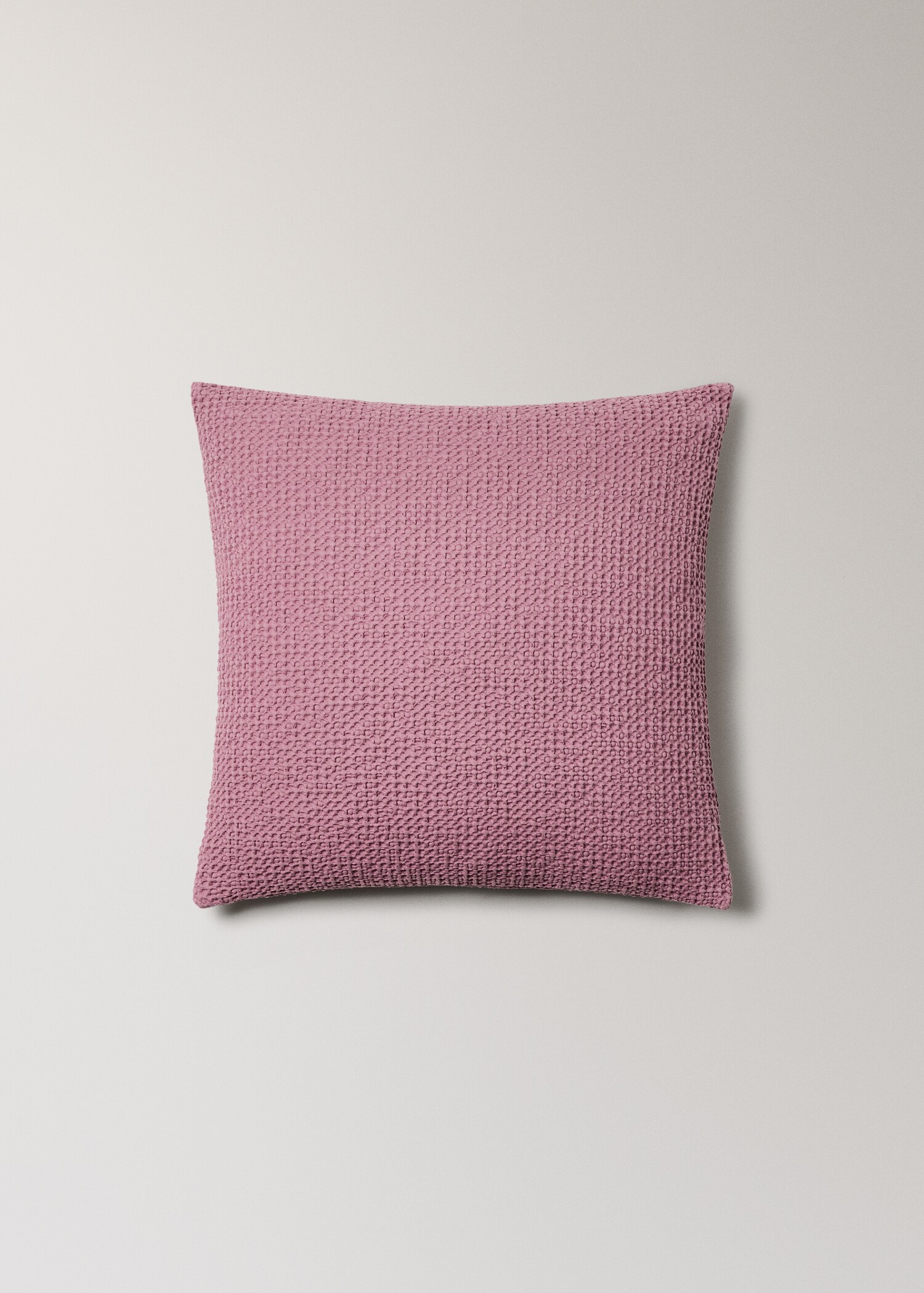 Kuddfodral i styckfärgad våfflad bomull 50 x 50 cm - Artikel utan modell