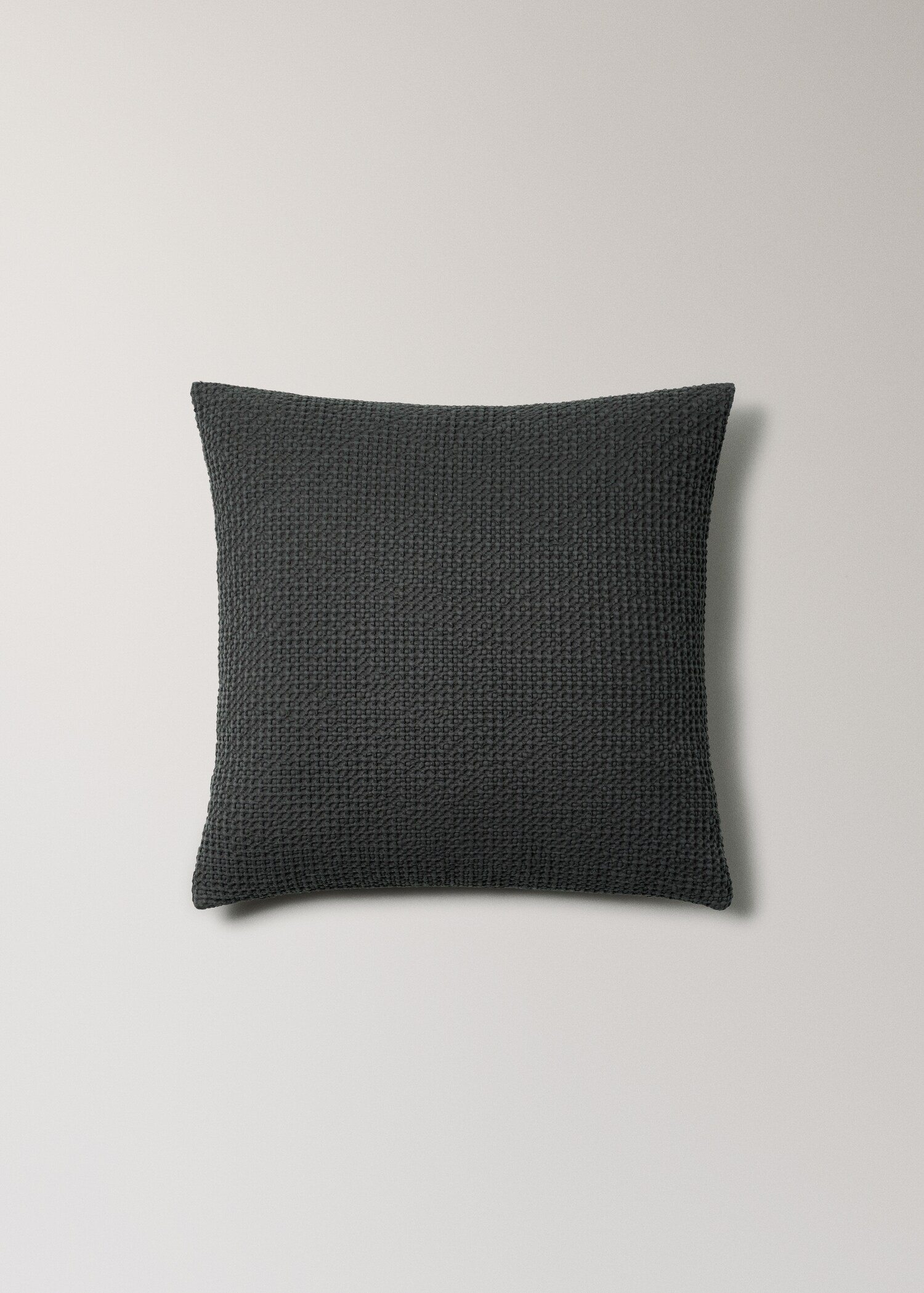 Kuddfodral i styckfärgad våfflad bomull 50 x 50 cm - Artikel utan modell