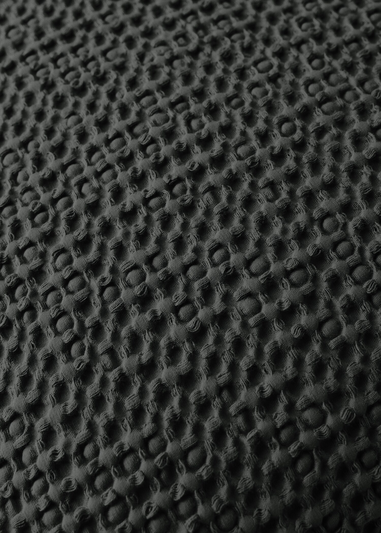 Kuddfodral i styckfärgad våfflad bomull 50 x 50 cm - Detaljer om artikeln 3