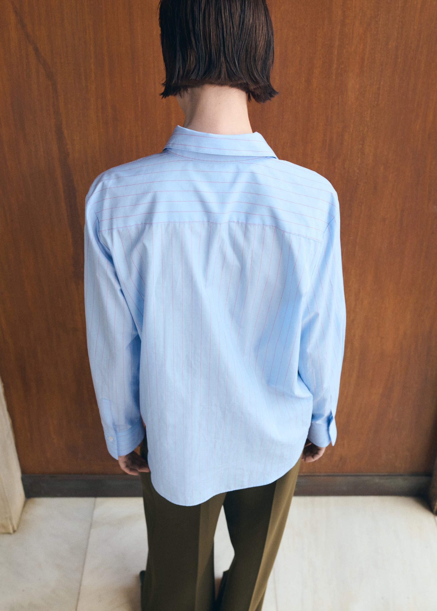 Cotton and lyocell blend straight shirt - Reverse of the article