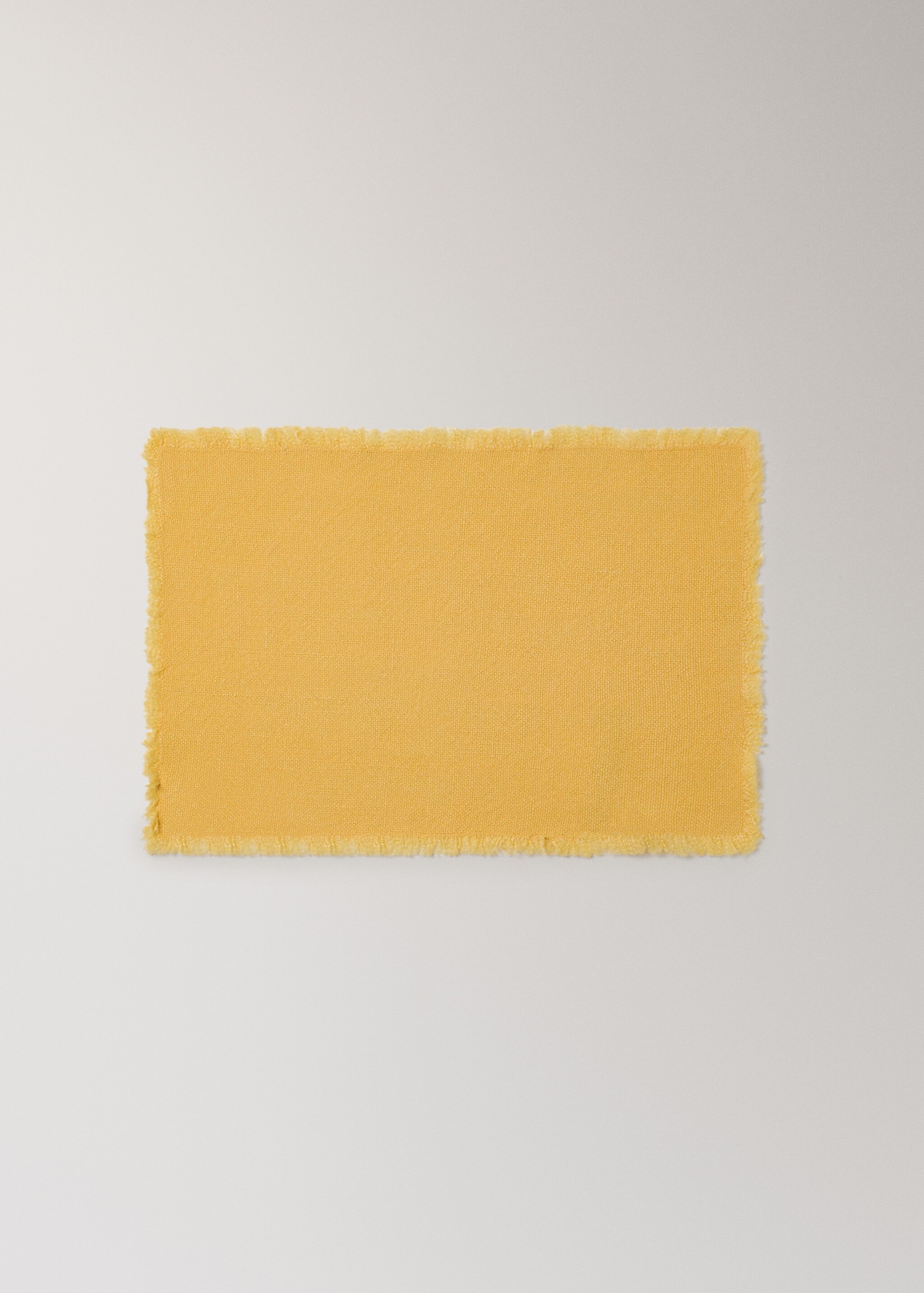 Frayed jute table mat - Article without model, Yellow. Ref: 27053302-00.