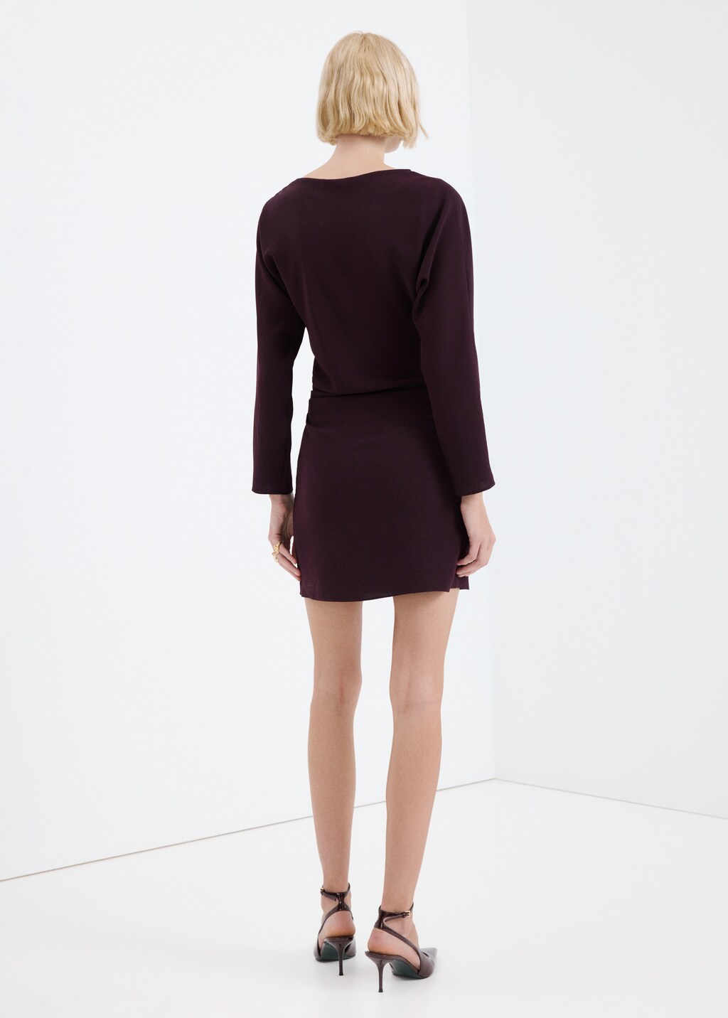 Boat-neck ruched dress - image 3