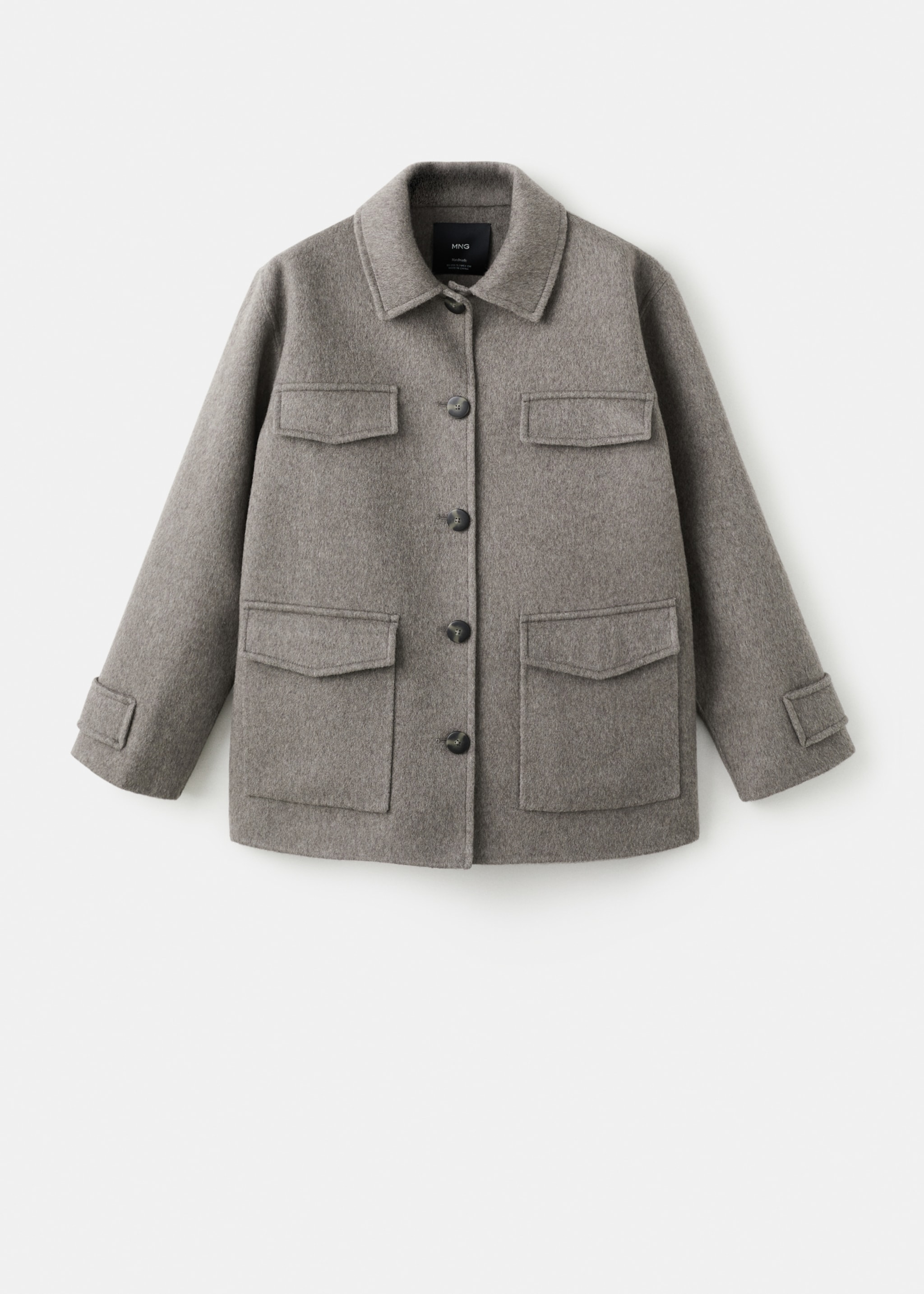 Wool jacket with pockets - Article without model, Medium Brown. Ref: 27053309-00.