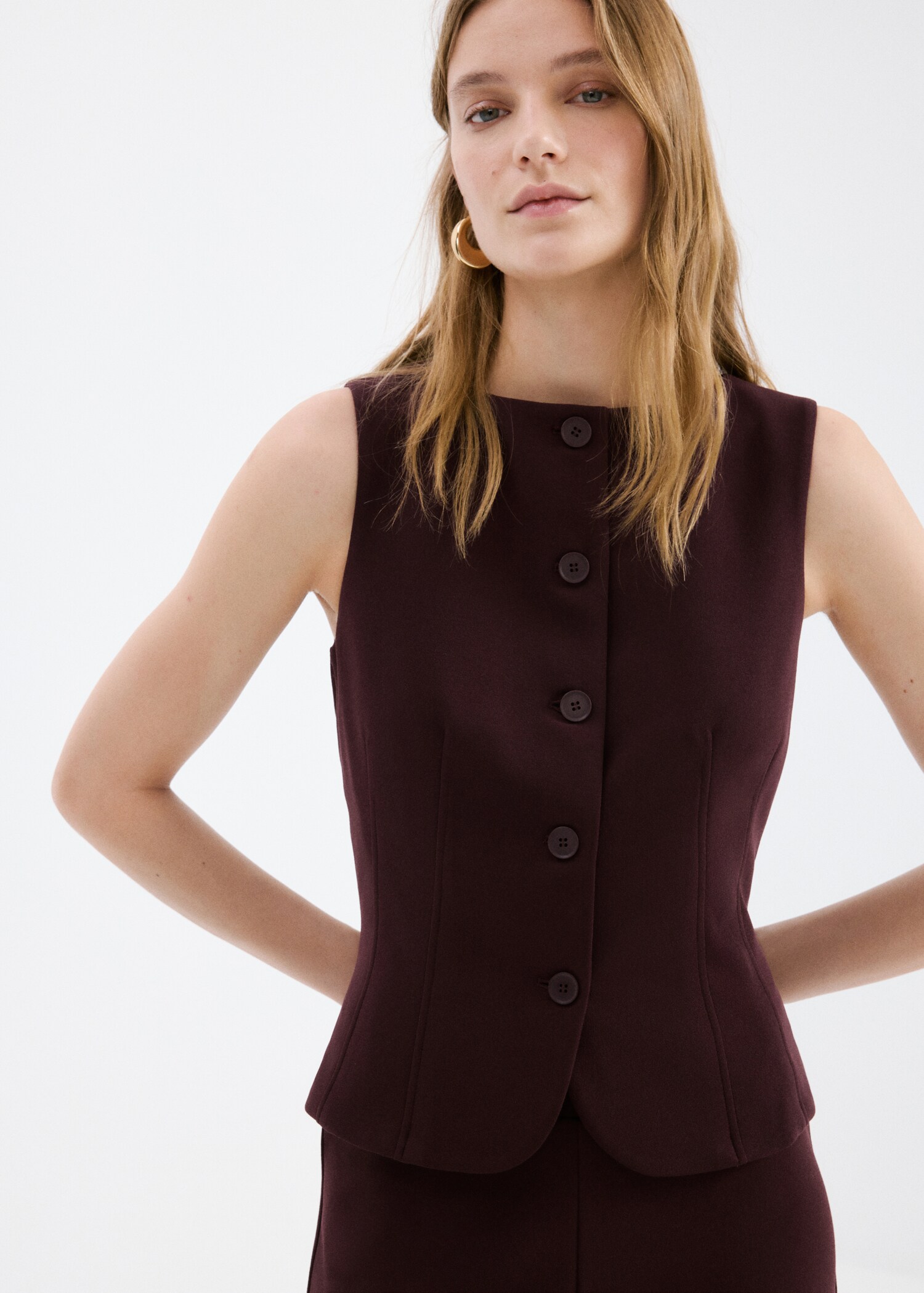 Suit waistcoat with buttons - Medium plane