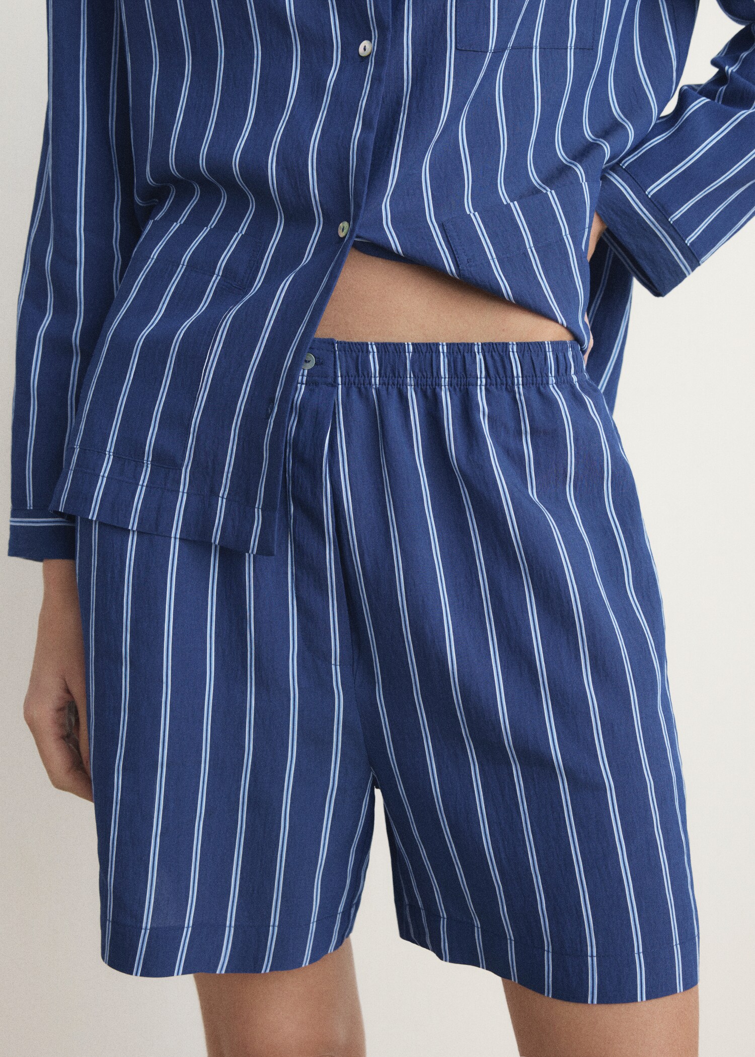 Striped pyjama shorts - Medium plane