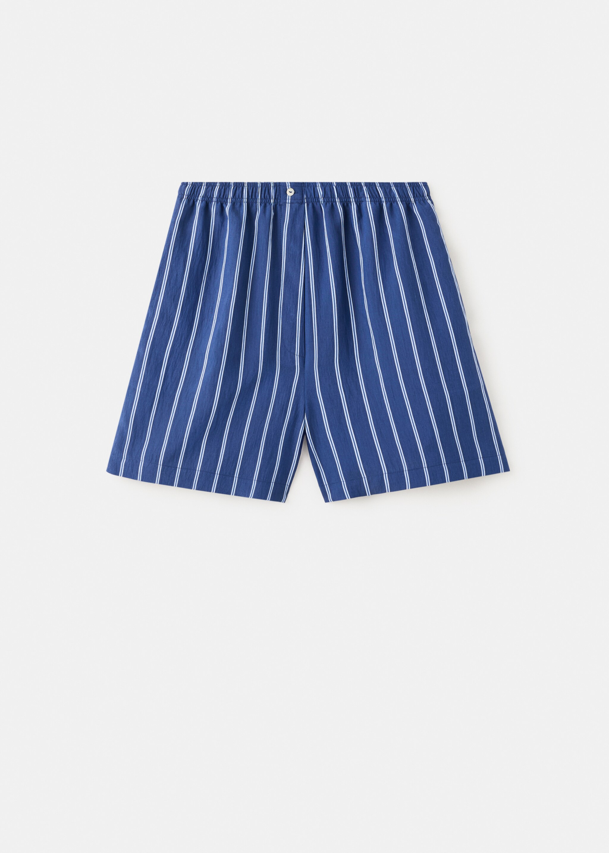 Striped pyjama shorts - Article without model, Indigo Blue. Ref: 27053321-00.