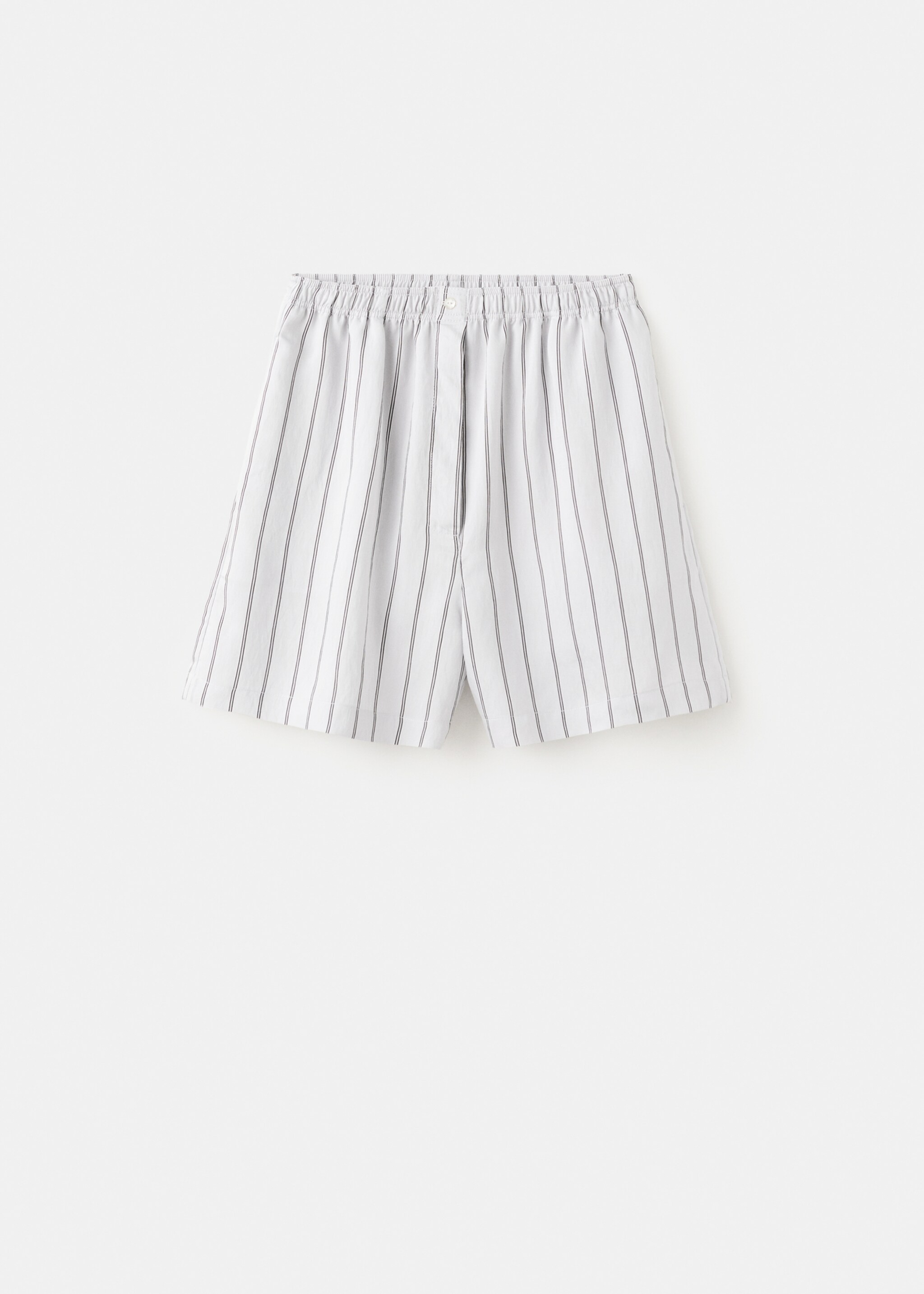 Striped pyjama shorts - Article without model, Grey. Ref: 27053321-00.