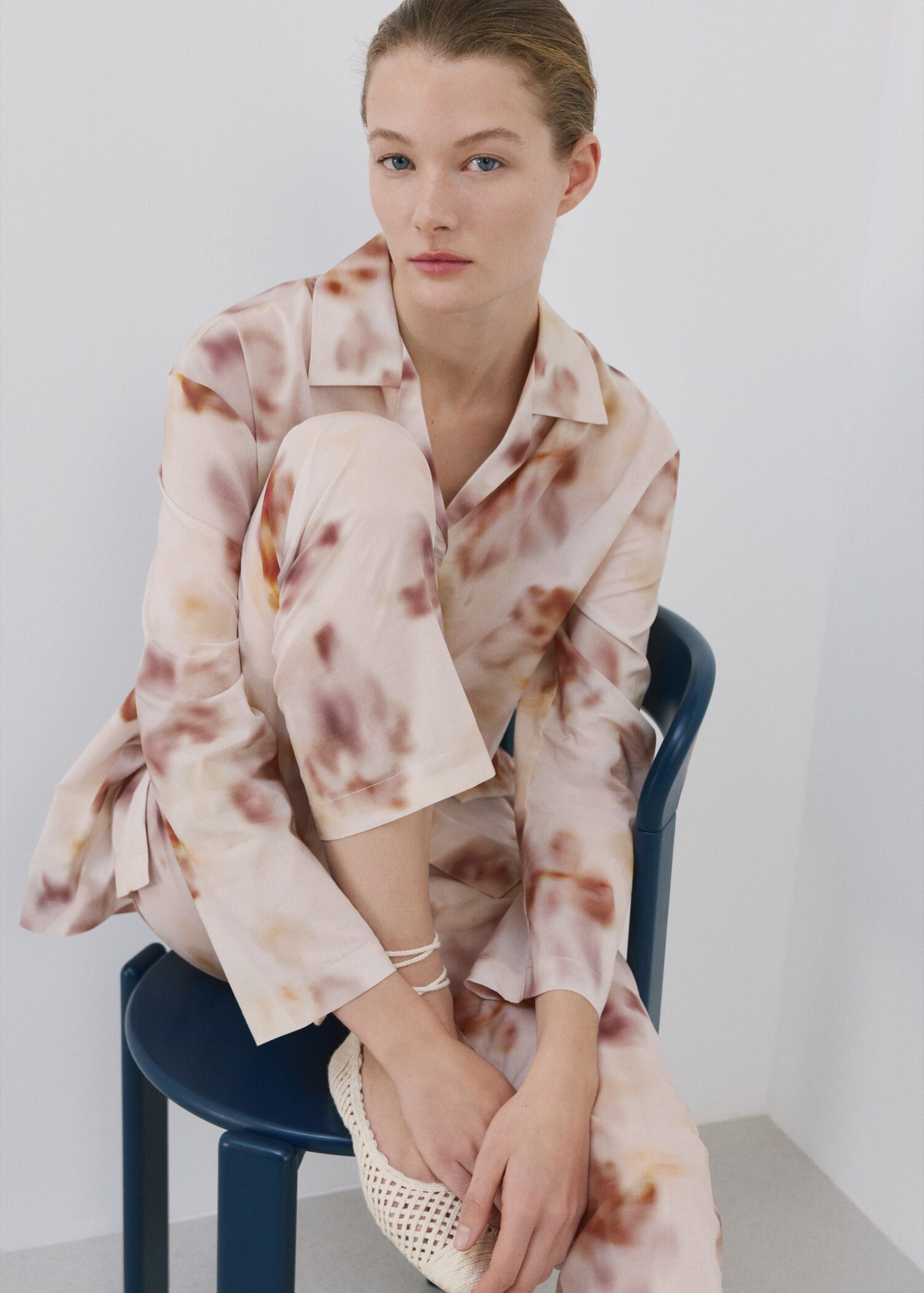 Floral-print cotton pyjama top - Details of the article 2