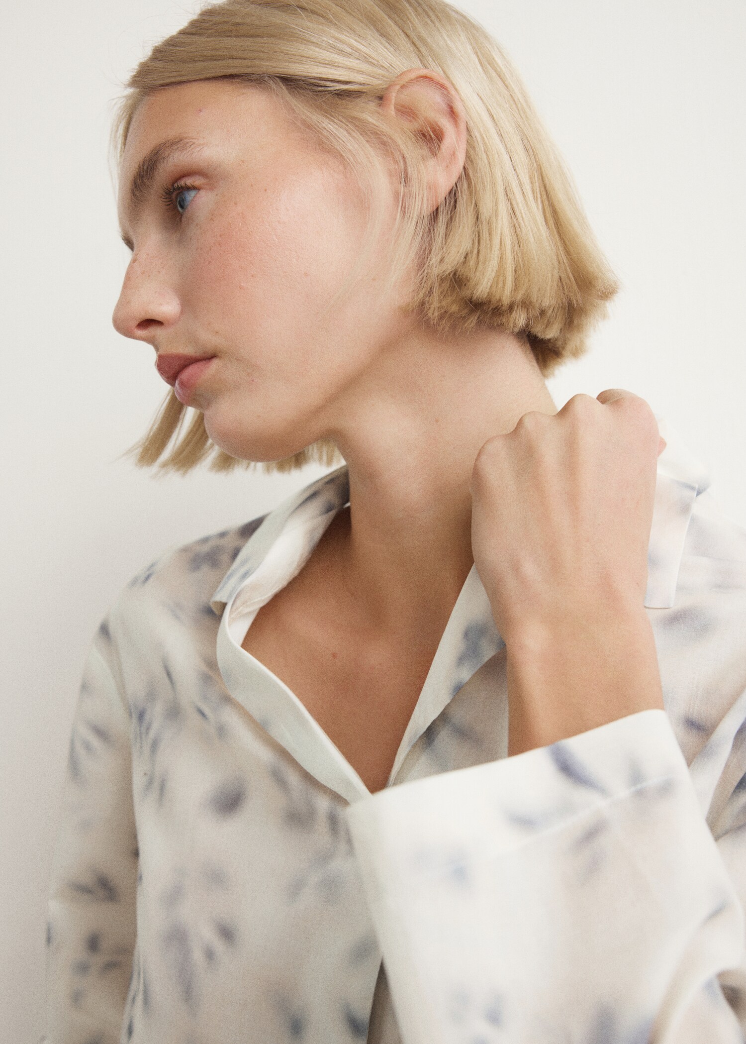 Floral-print cotton pyjama top - Details of the article 2