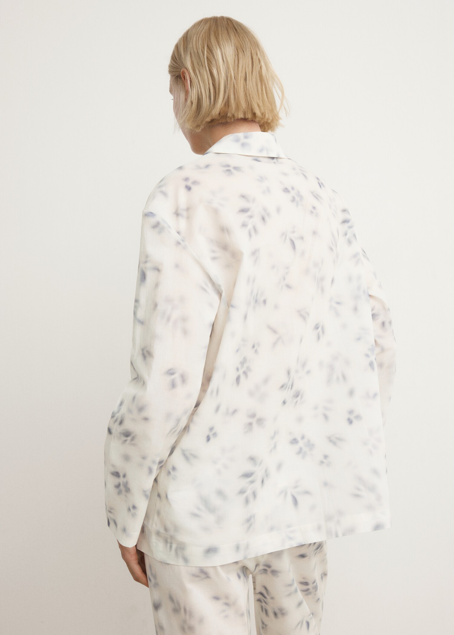 Floral-print cotton pyjama top - Reverse of the article
