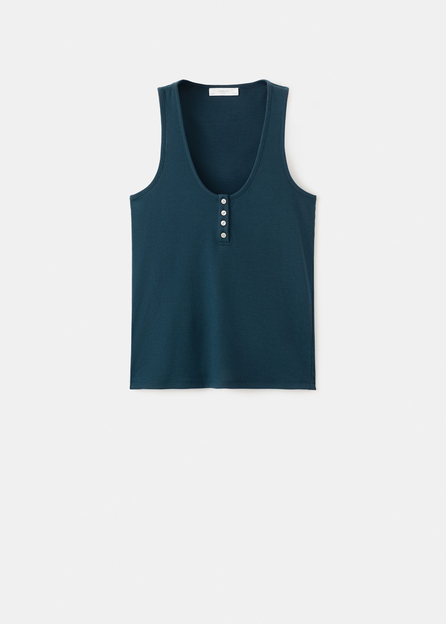 Sleeveless top with round neckline and button detail - Article without model