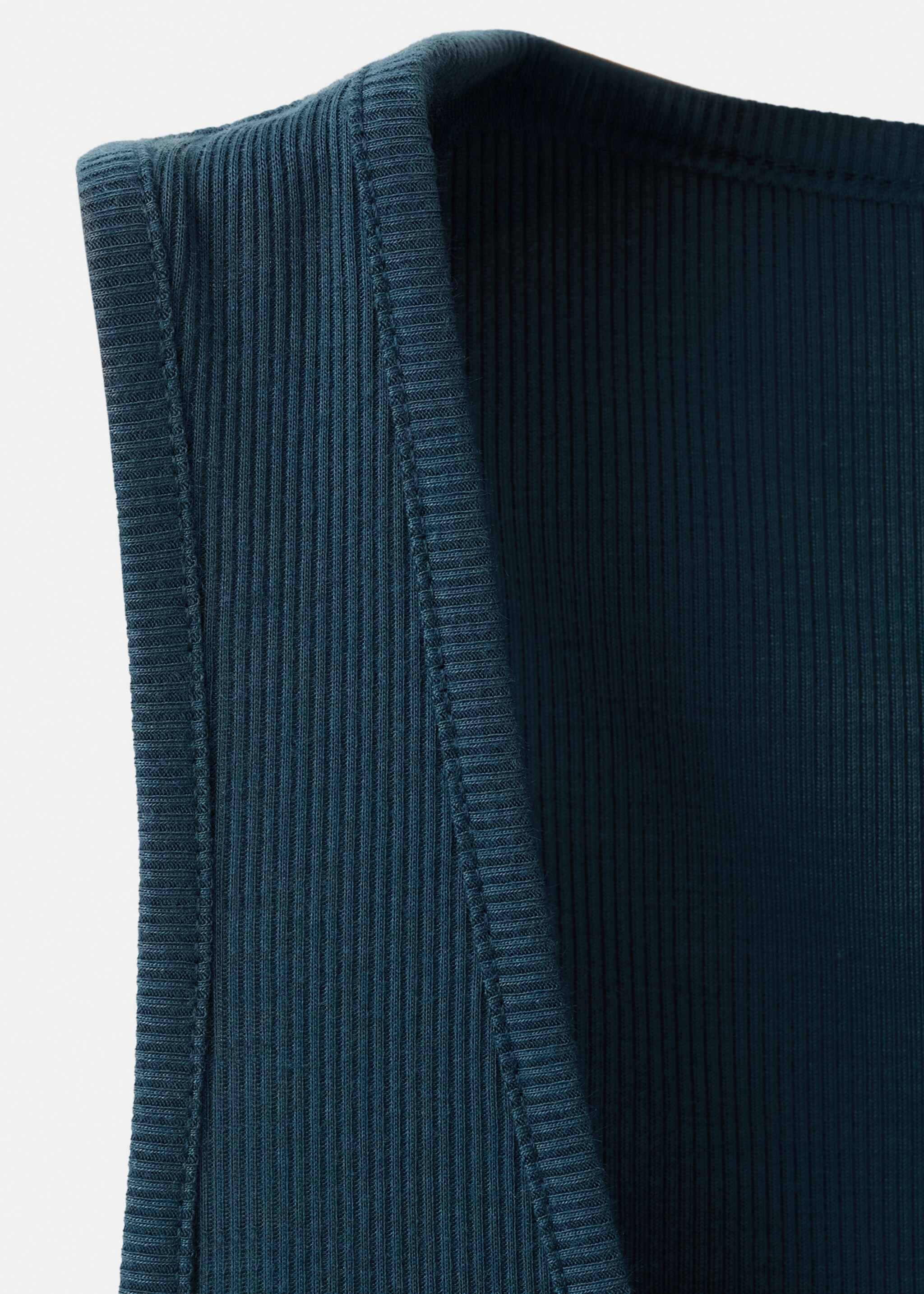 Sleeveless top with round neckline and button detail - Details of the article 8, Dark Navy. Ref: 27053326-00.