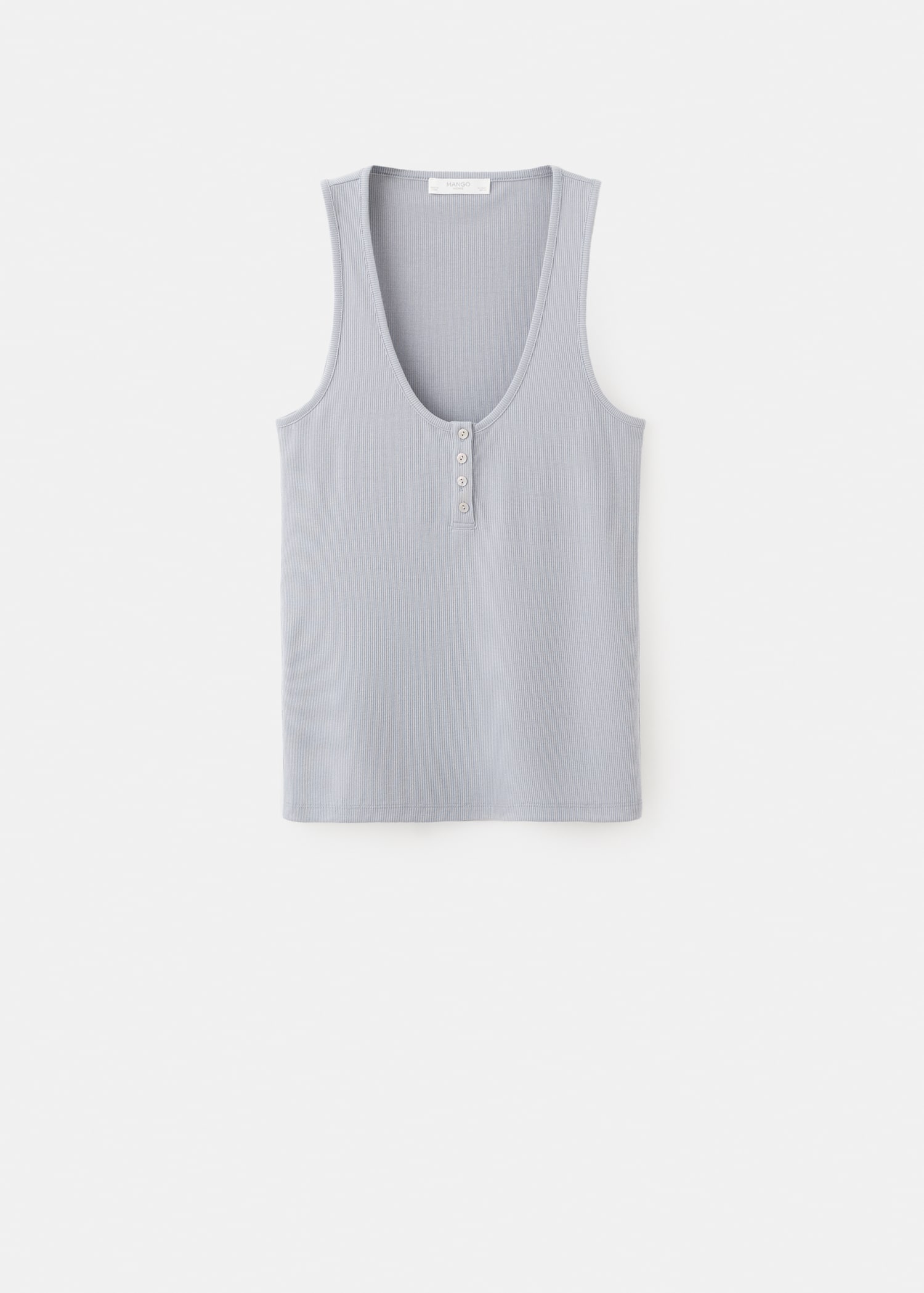 Sleeveless top with round neckline and button detail - Article without model