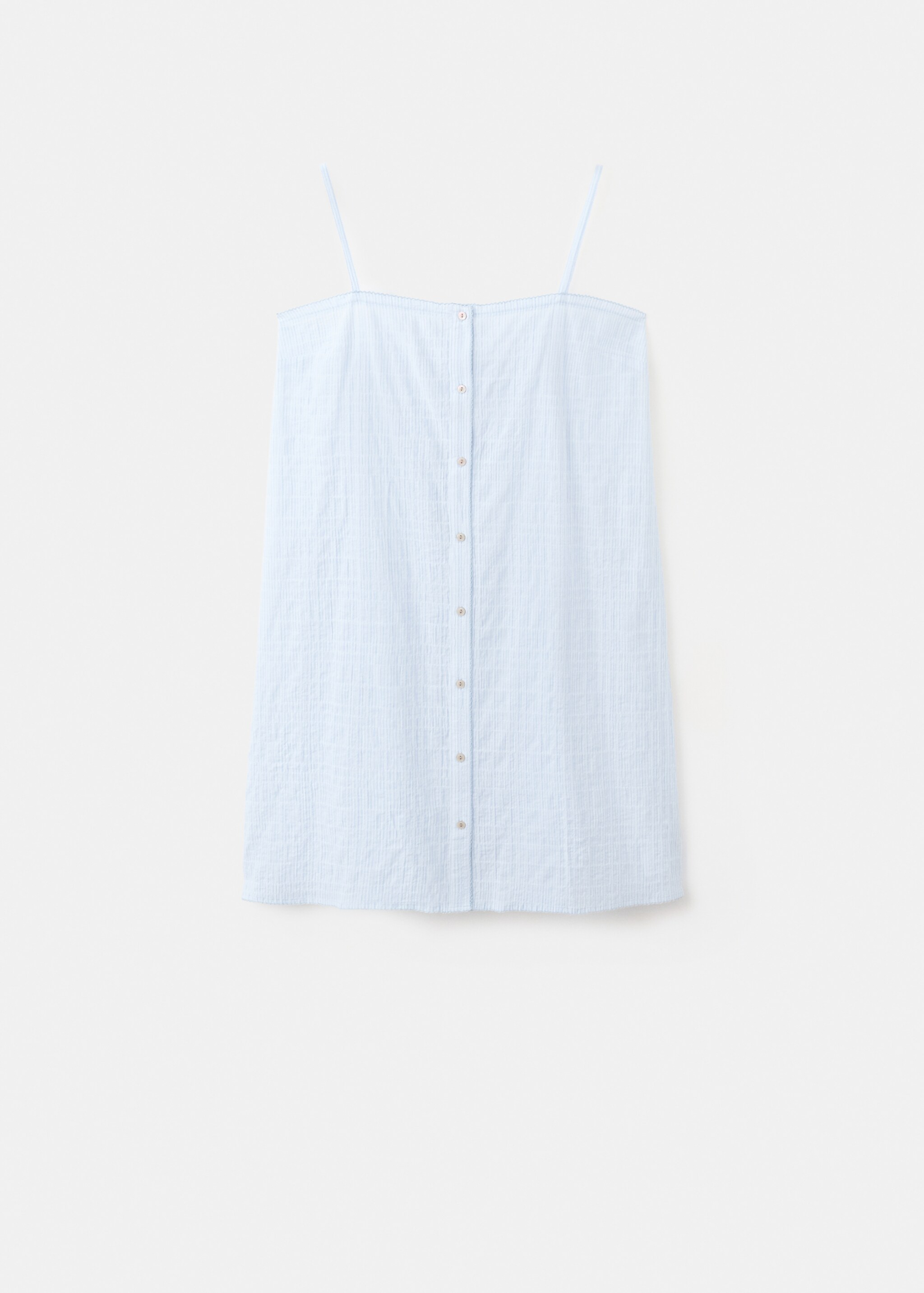 Chemise de nuit coton à bretelles - Article sans modèle, Bleu. Ref: 27053327-00.