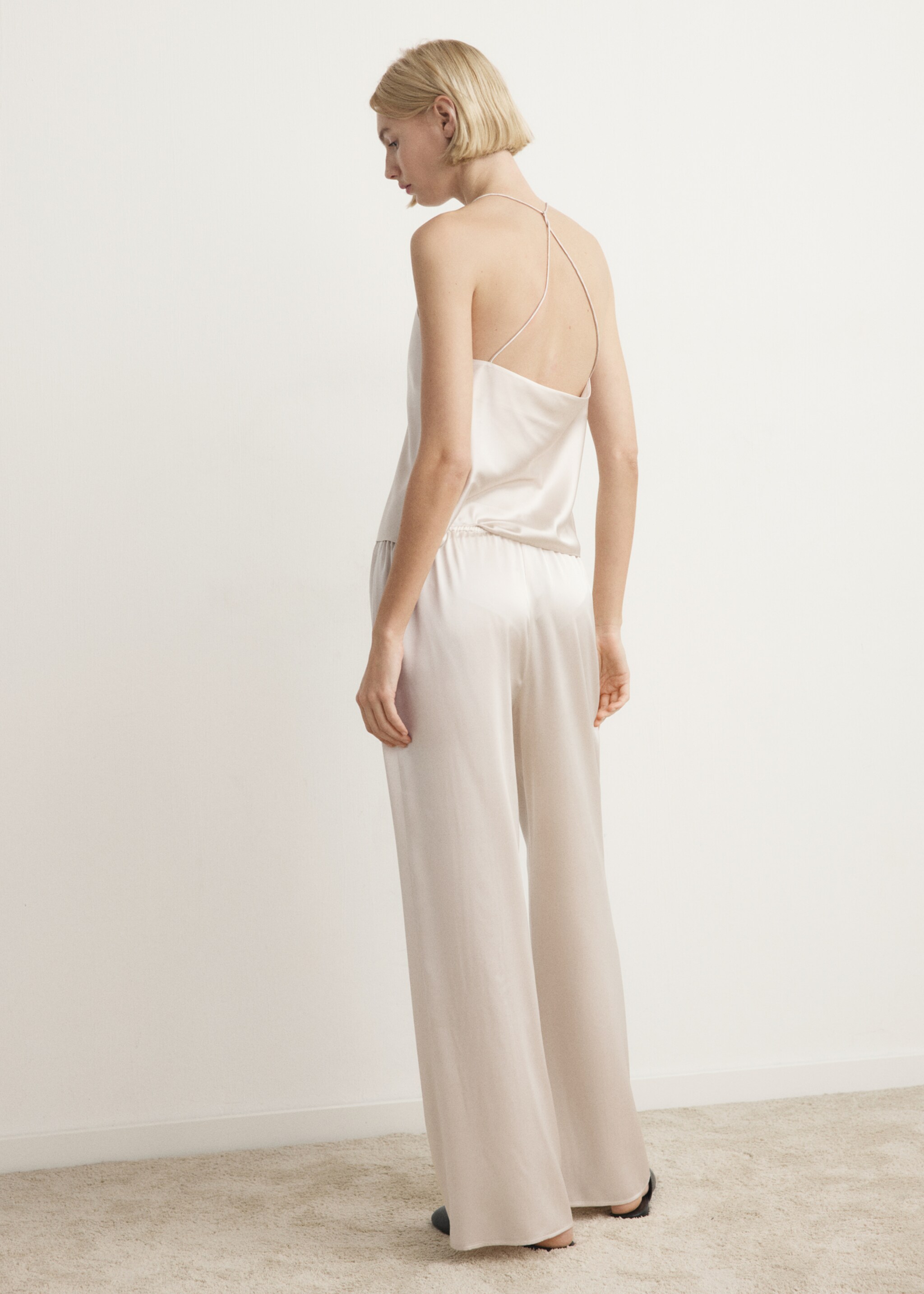 Pantalón pijama seda - Reverso del artículo, Gris claro/pastel. Ref: 27053329-00.