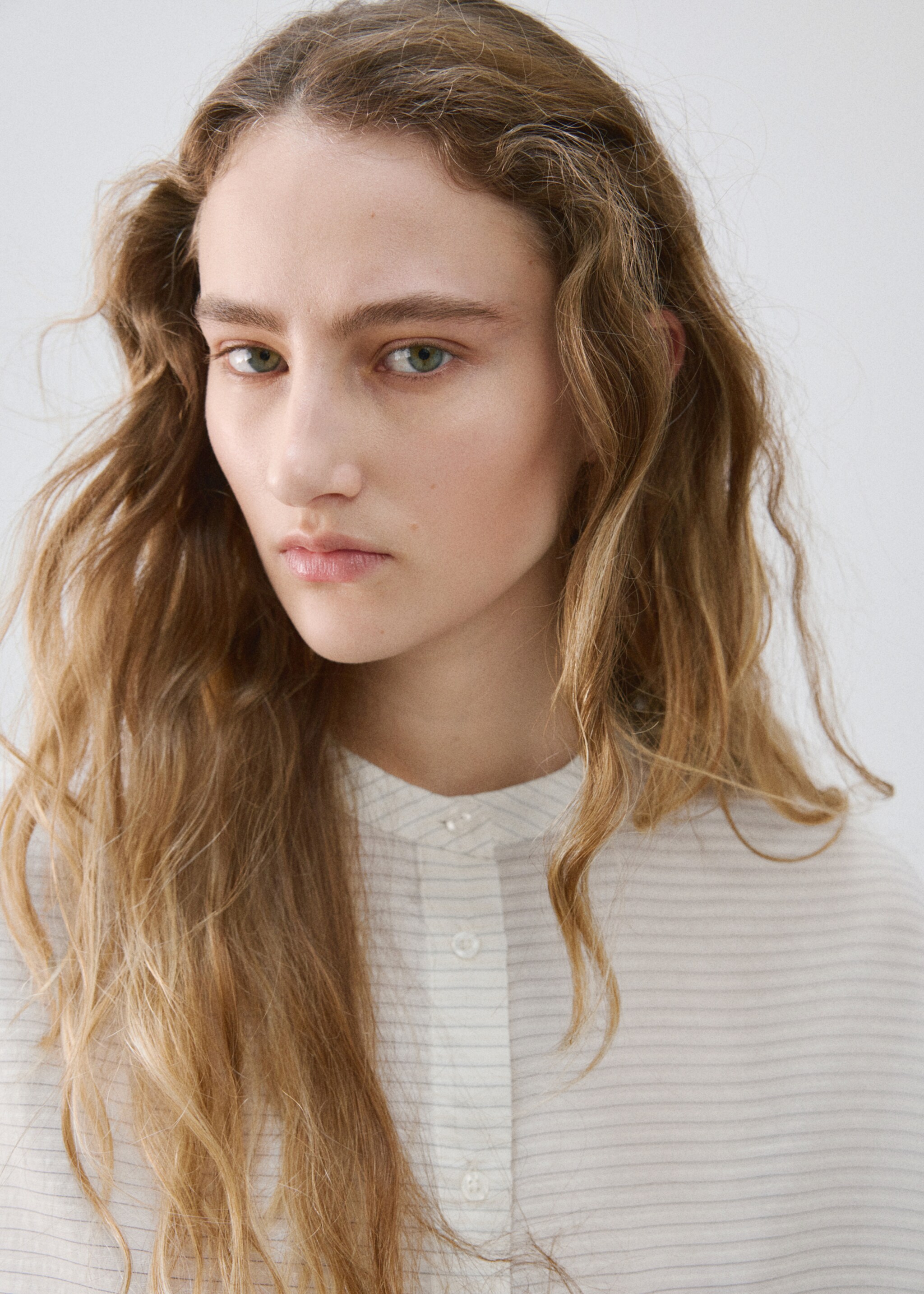 Camisa pijama rayas - Detalle del artículo 1, Blanco. Ref: 27053330-00.