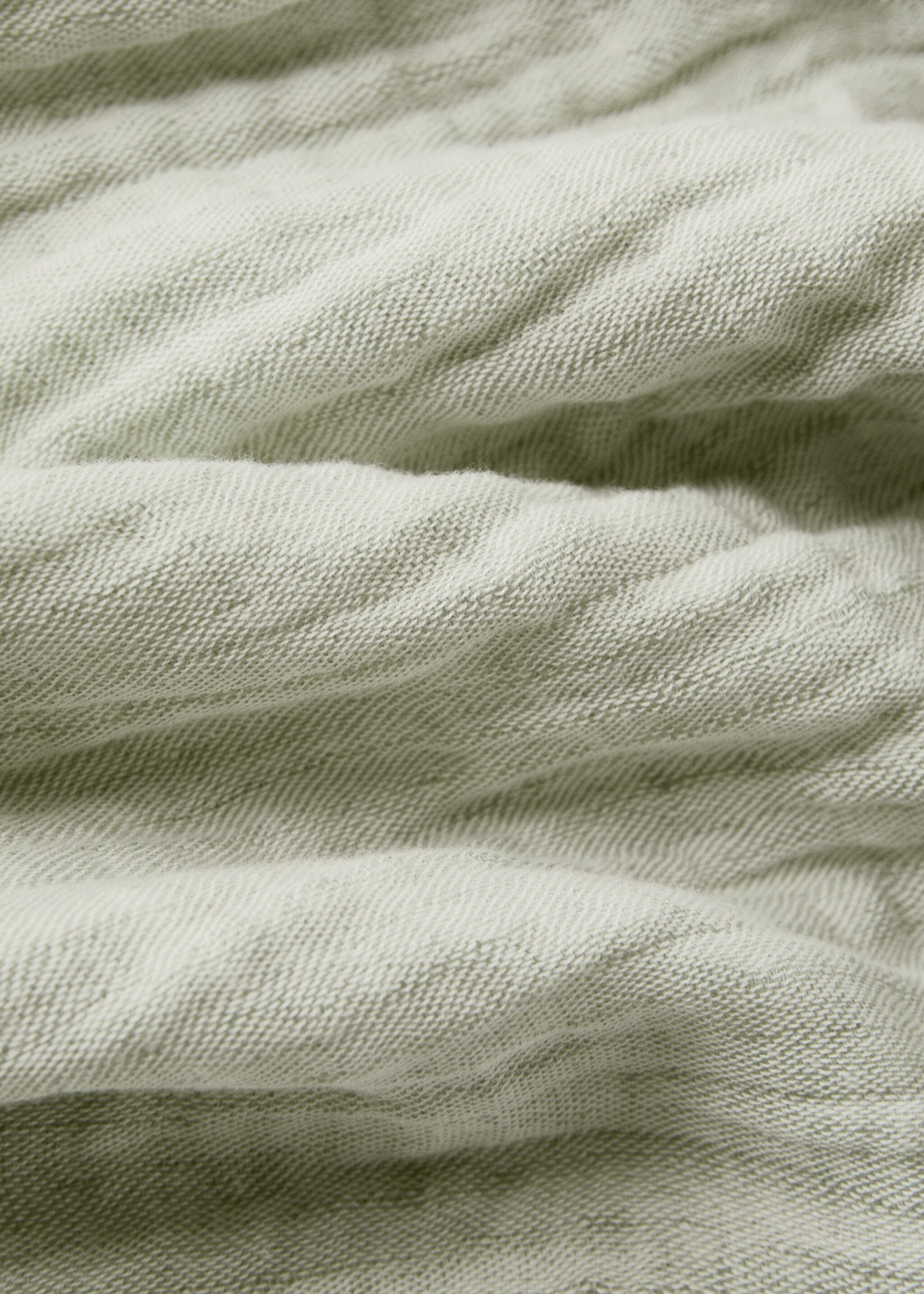 Linen cotton melange bedspread for Bed 180/200 cm - Details of the article 1, Pastel Green. Ref: 27053334-00.