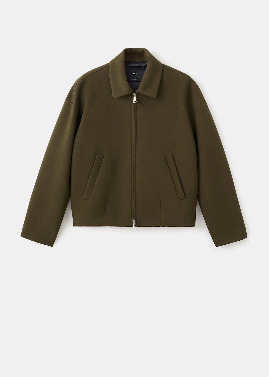Bomber jacket with shirt collar - image 4