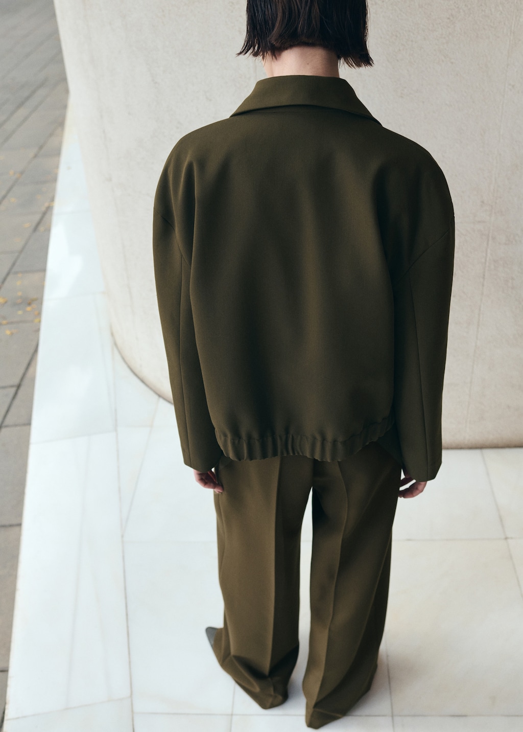 Bomber jacket with shirt collar - image 3