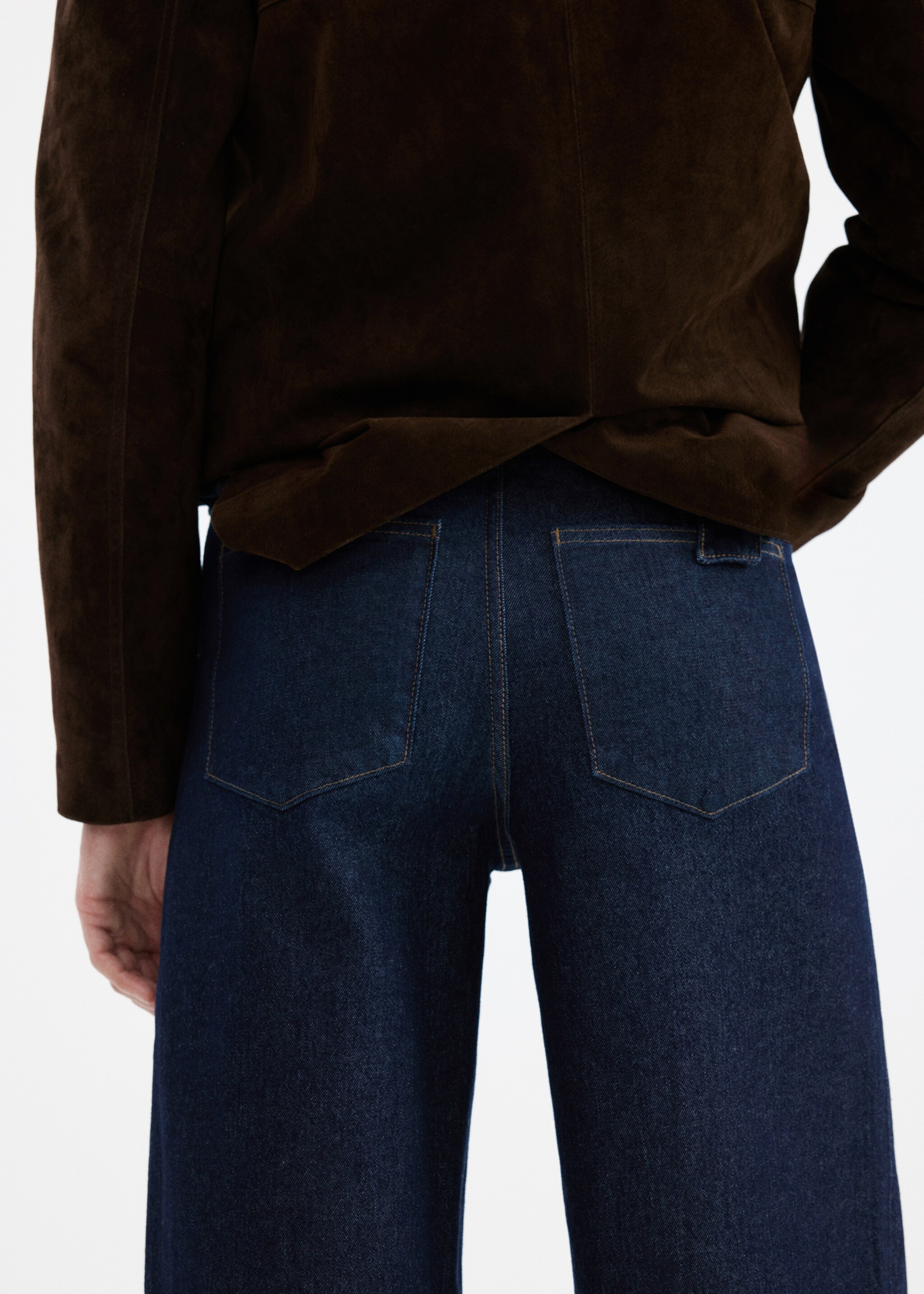 High-waisted barrel jeans - Details of the article 2, Open Blue. Ref: 27053338-00.