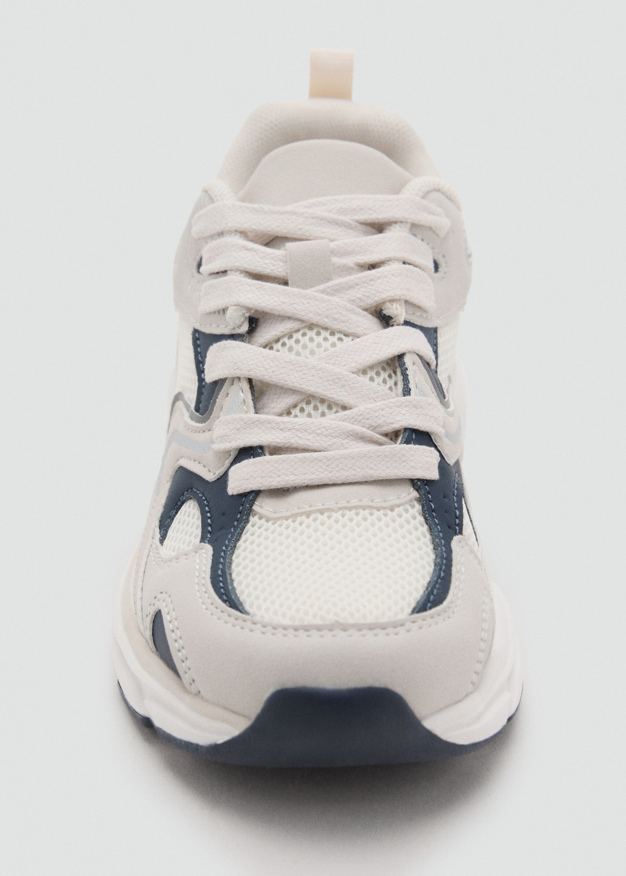 Two-tone lace-up trainers - Details of the article 2, Grey. Ref: 27053339-00.