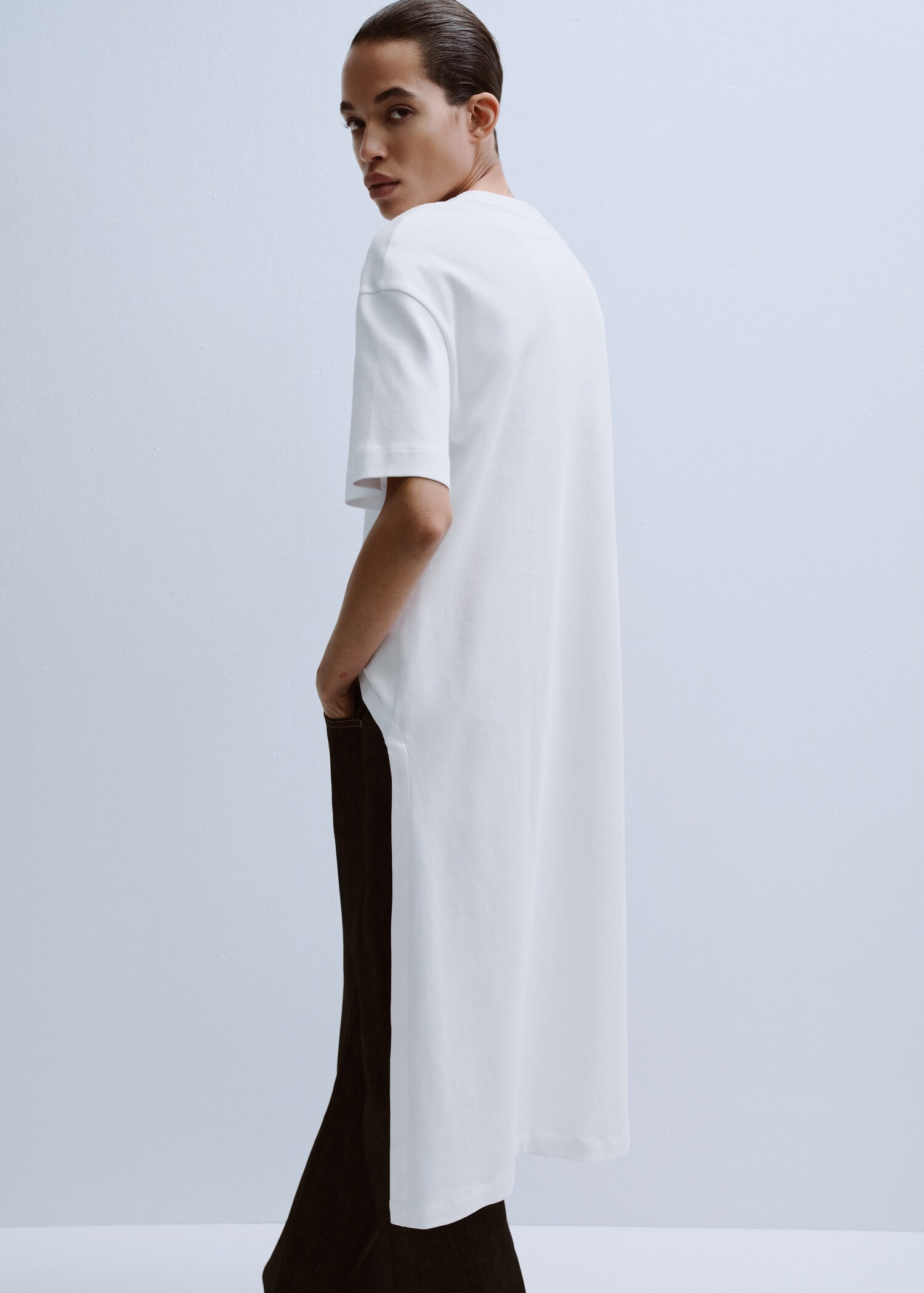 Camiseta algodón larga - Reverso del artículo