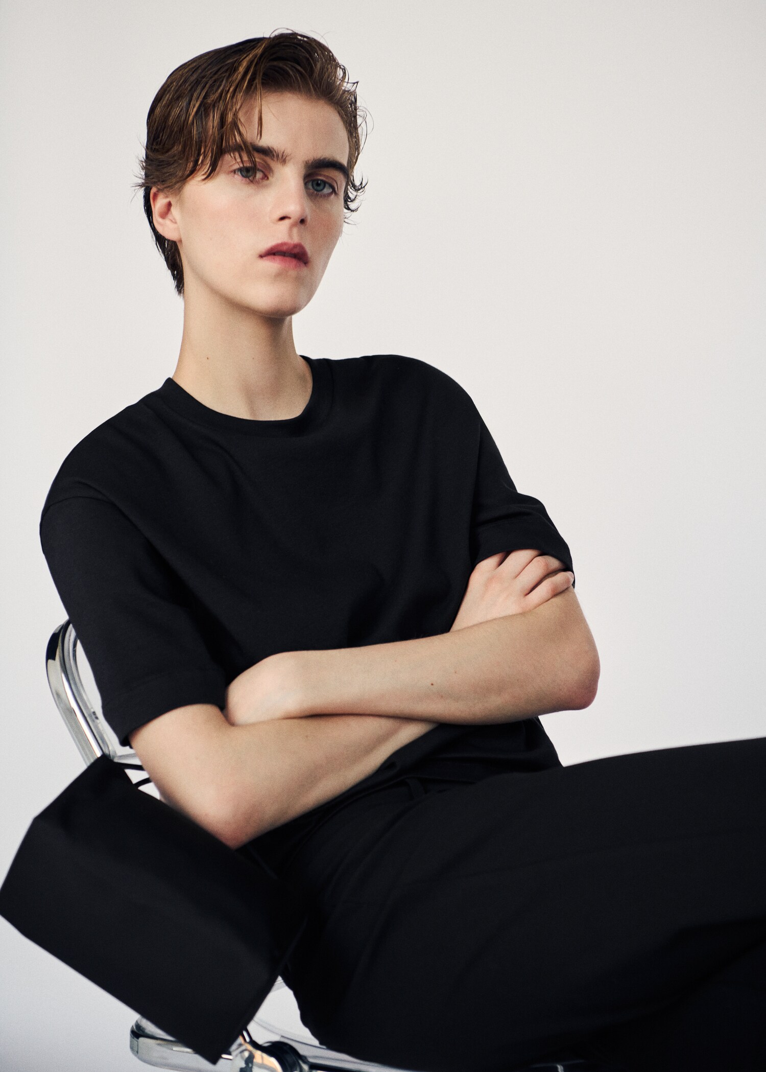 T-shirt de algodão comprida - Pormenor do artigo 1