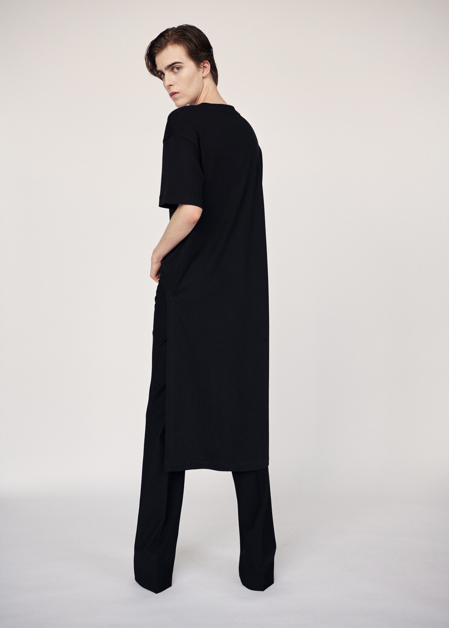 T-shirt de algodão comprida - Verso do artigo