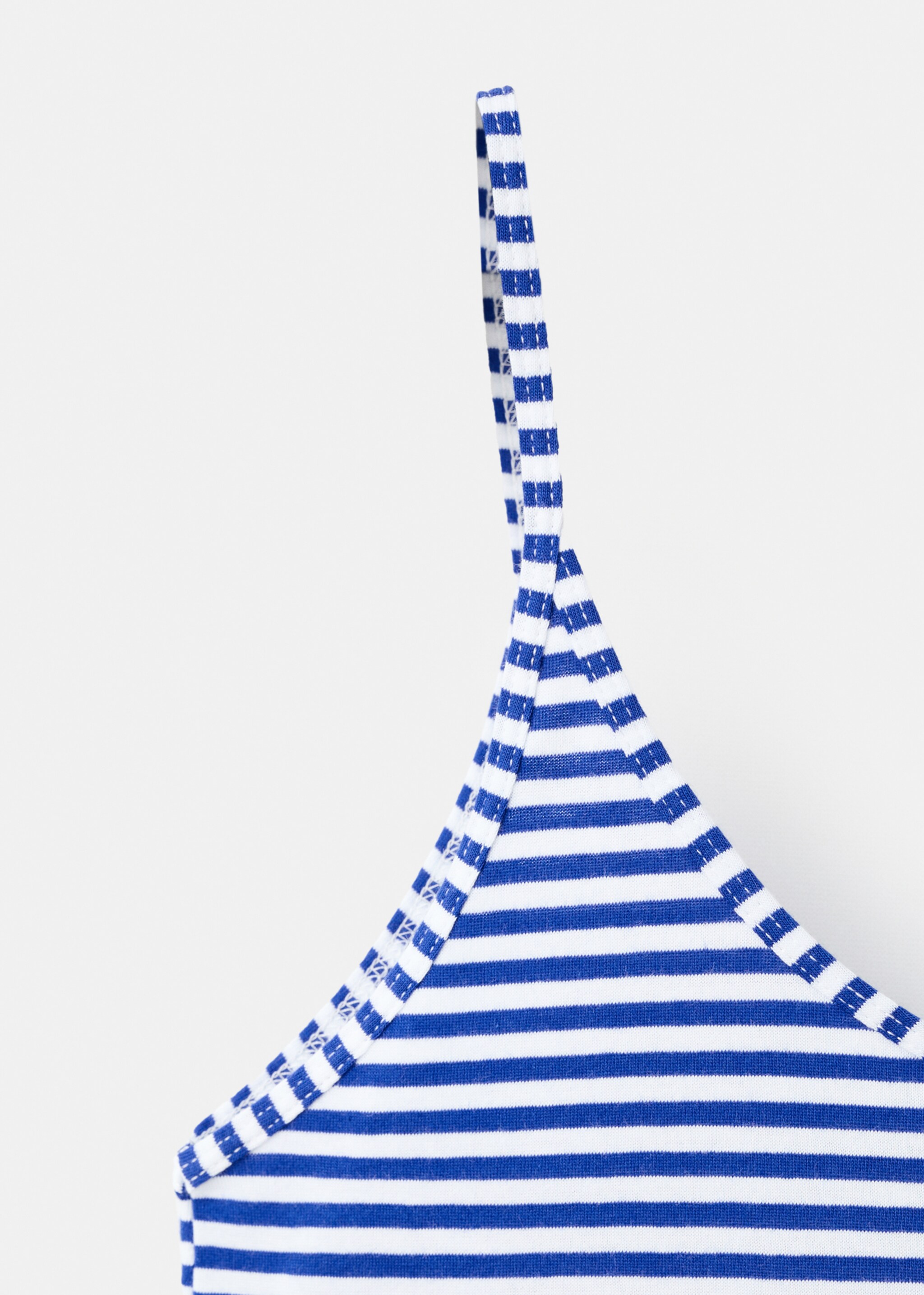 Sukienka z bawełny w paski z tkaniny - Szczegóły artykułu 8, Niebieski. Ref: 27053343-00.